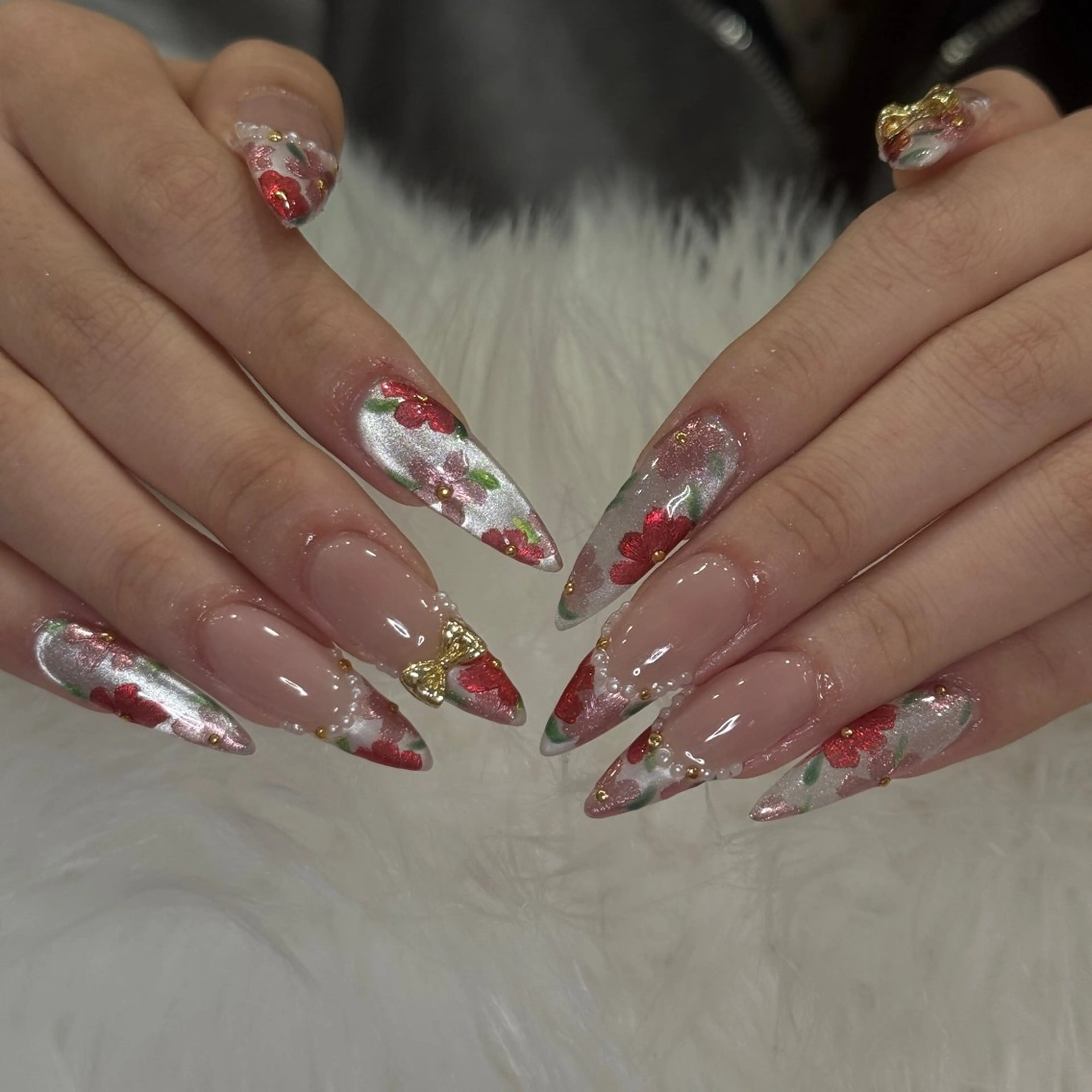 ネイル ハンドネイル ハンドケア hami🎀うかん 🎀チップ長さ出しのネイルデザイン