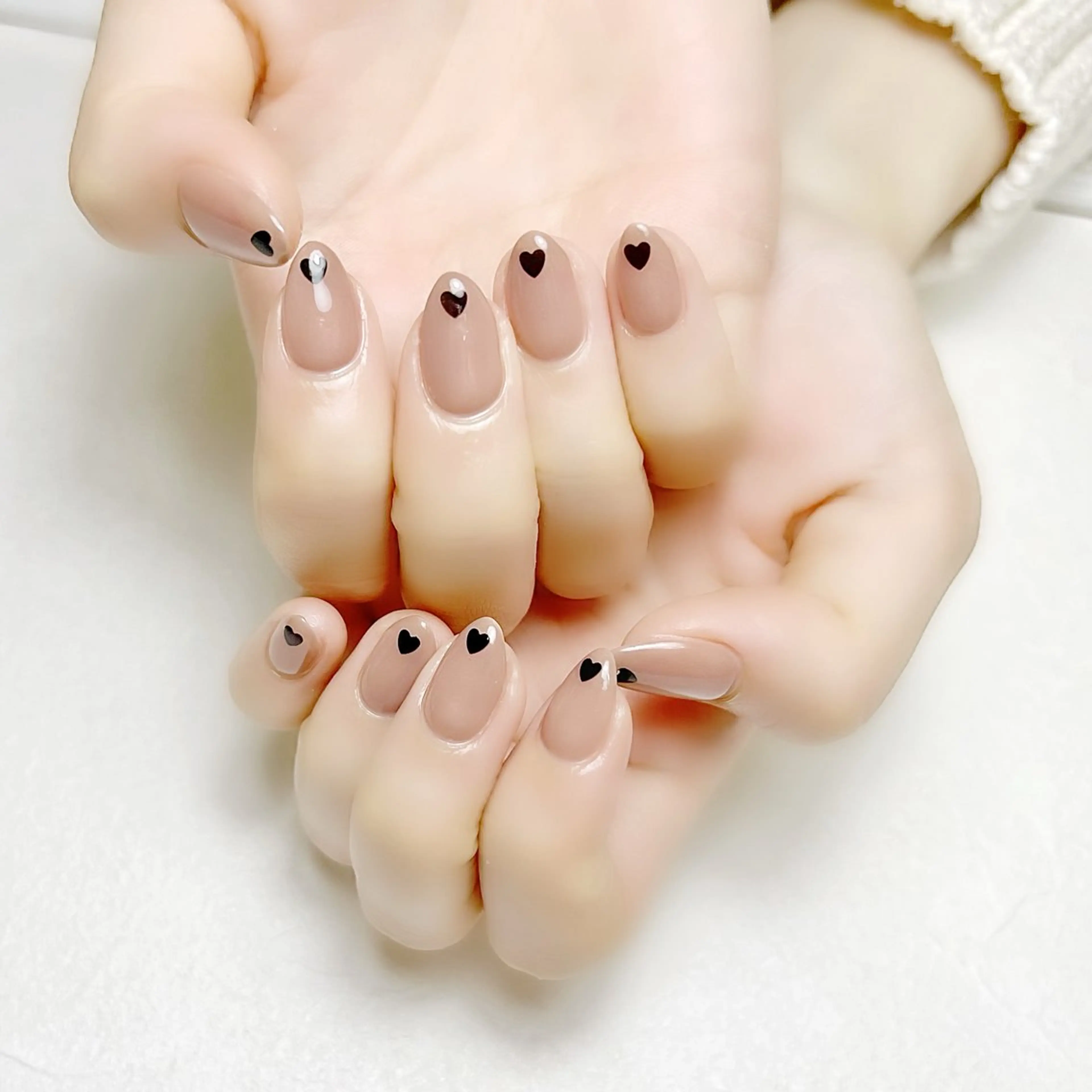 ネイル ハート オフィスネイル ワンカラーネイル シンプルネイル 冬ネイル rouse nail RISATOのネイルデザイン