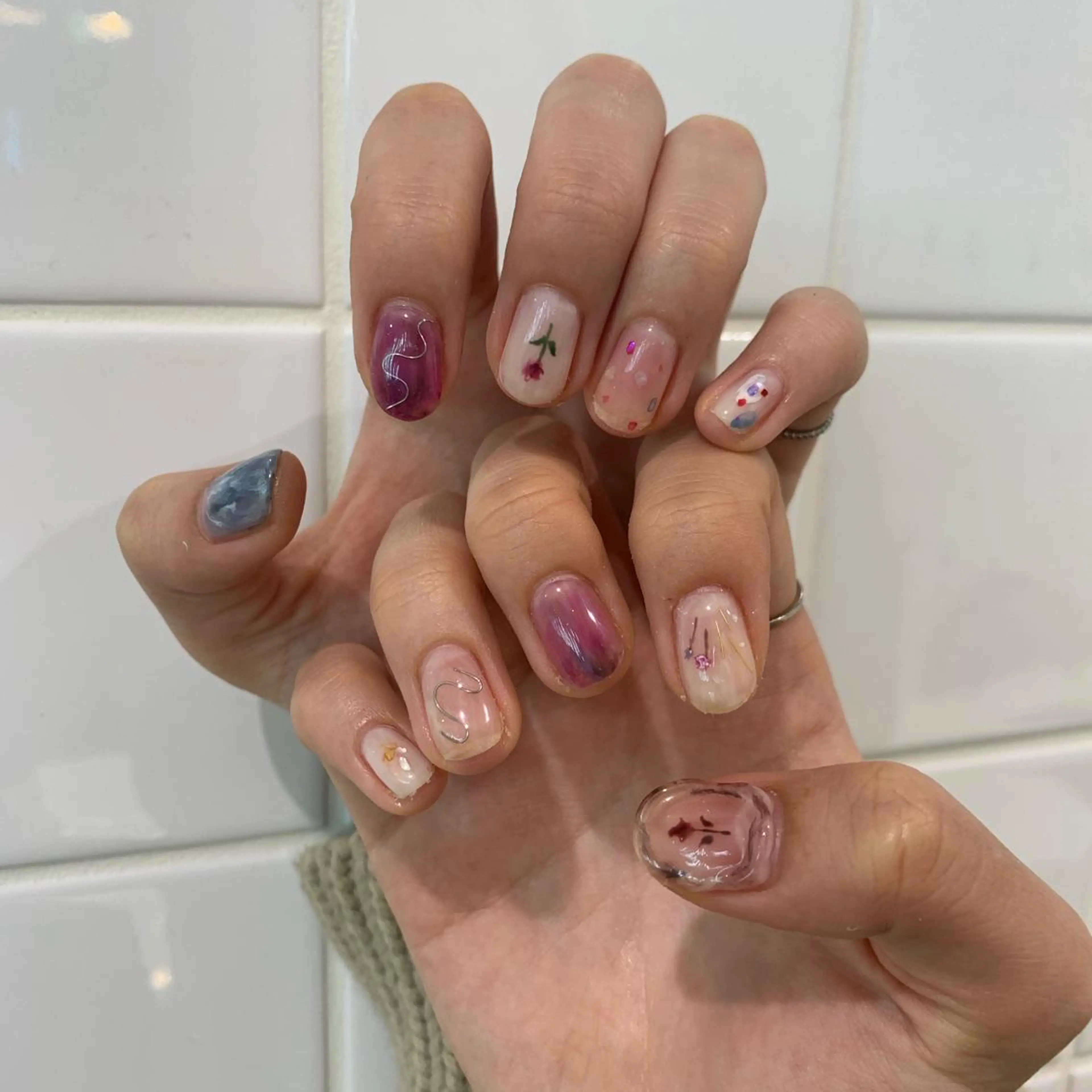 ネイル ハンドネイル 【淡色color/ nail】maikoのネイルデザイン