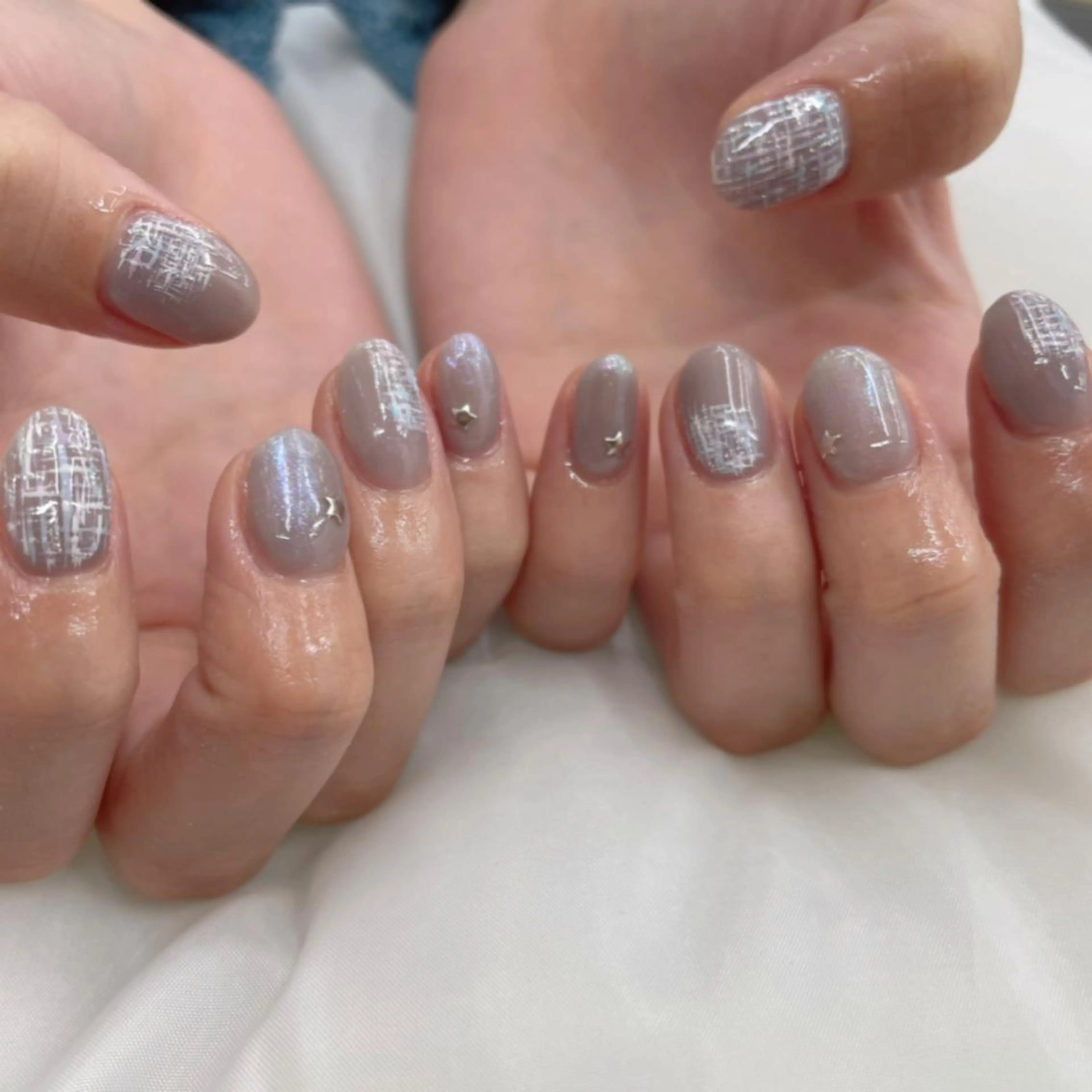 ネイル ニュアンスネイル ツイードネイル ビアンカ武蔵小金井 ほしののネイルデザイン