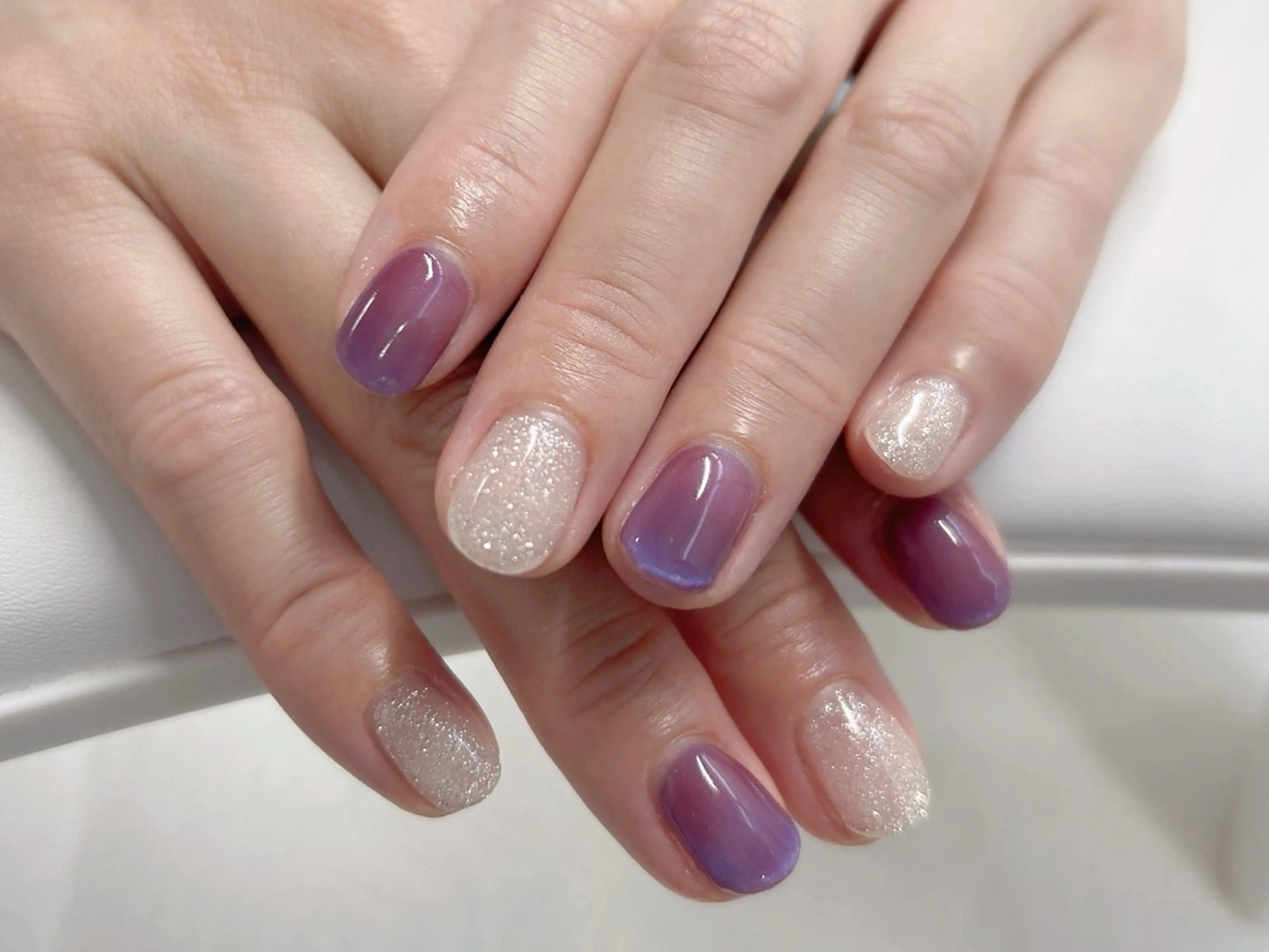 ネイル 桜ネイル フラッシュネイル グラデーション キラキラネイル マグネットネイル ハンドネイル Forca total studio所属・Forca Airaのネイルデザイン