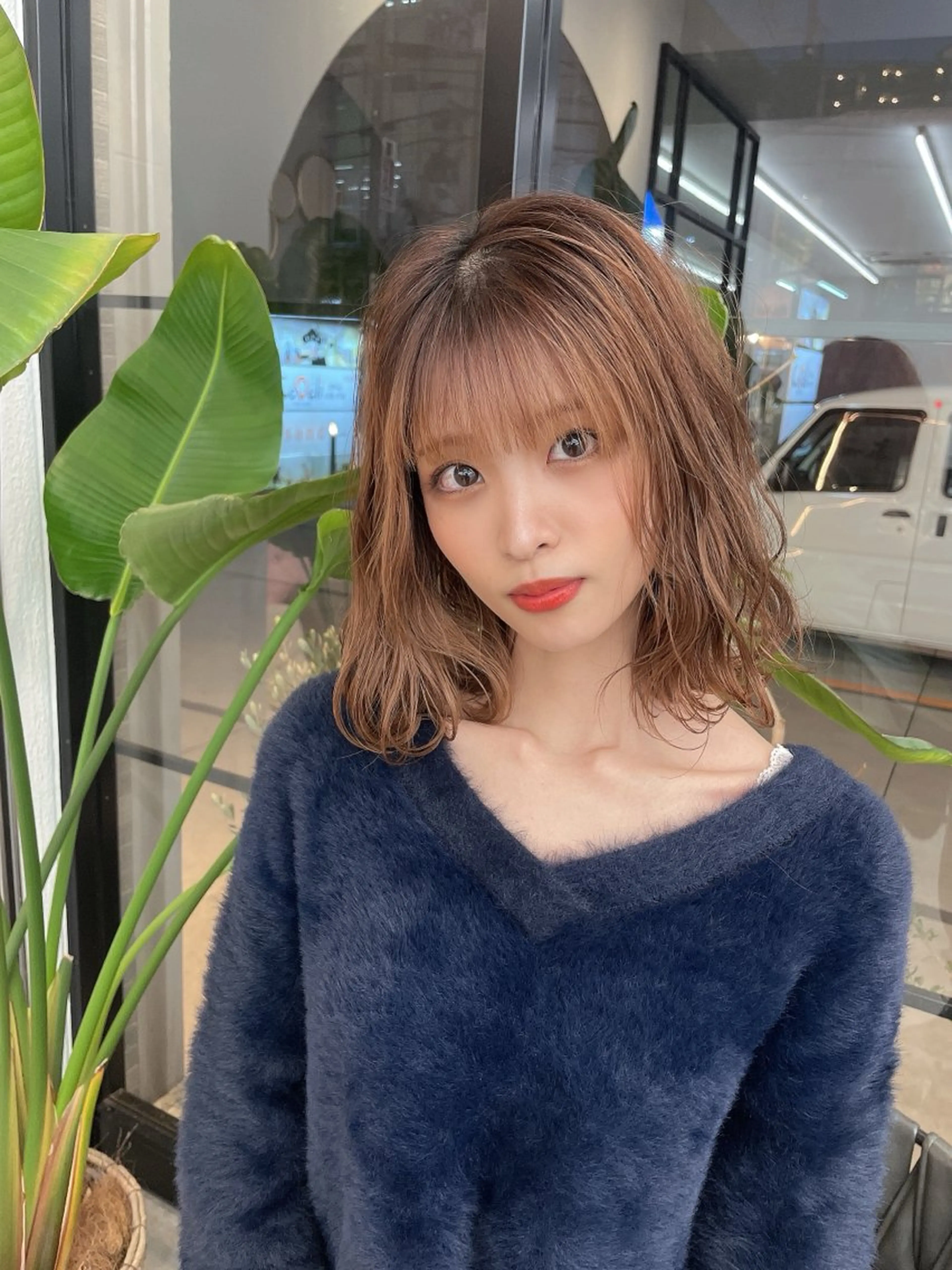 ミディアム 韓国風レイヤーカット 松葉翔のヘアスタイル