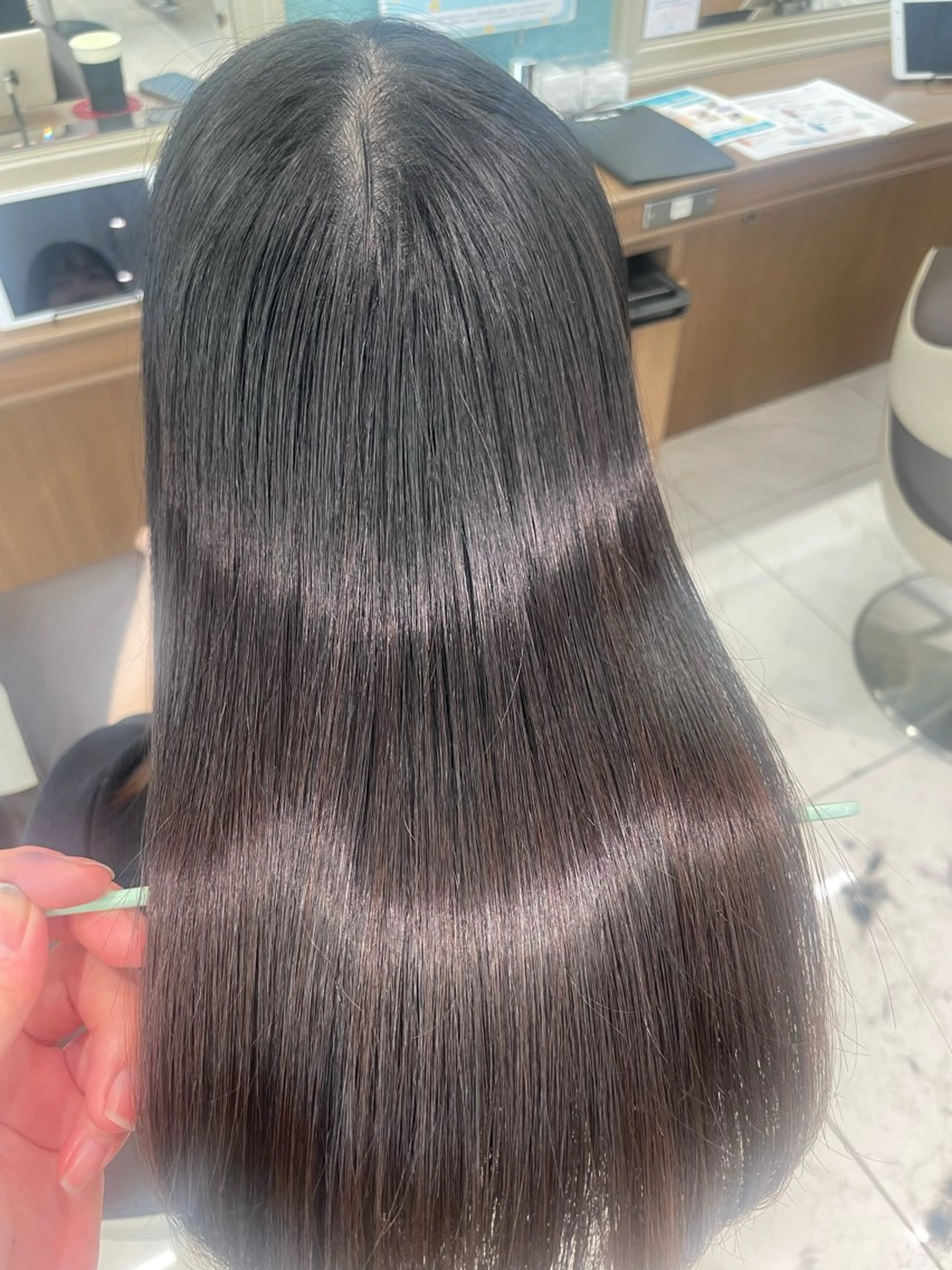 セミロング パーマ 縮毛矯正 トリートメント 福島成美/髪質改善 縮毛矯正/カラーのヘアスタイル