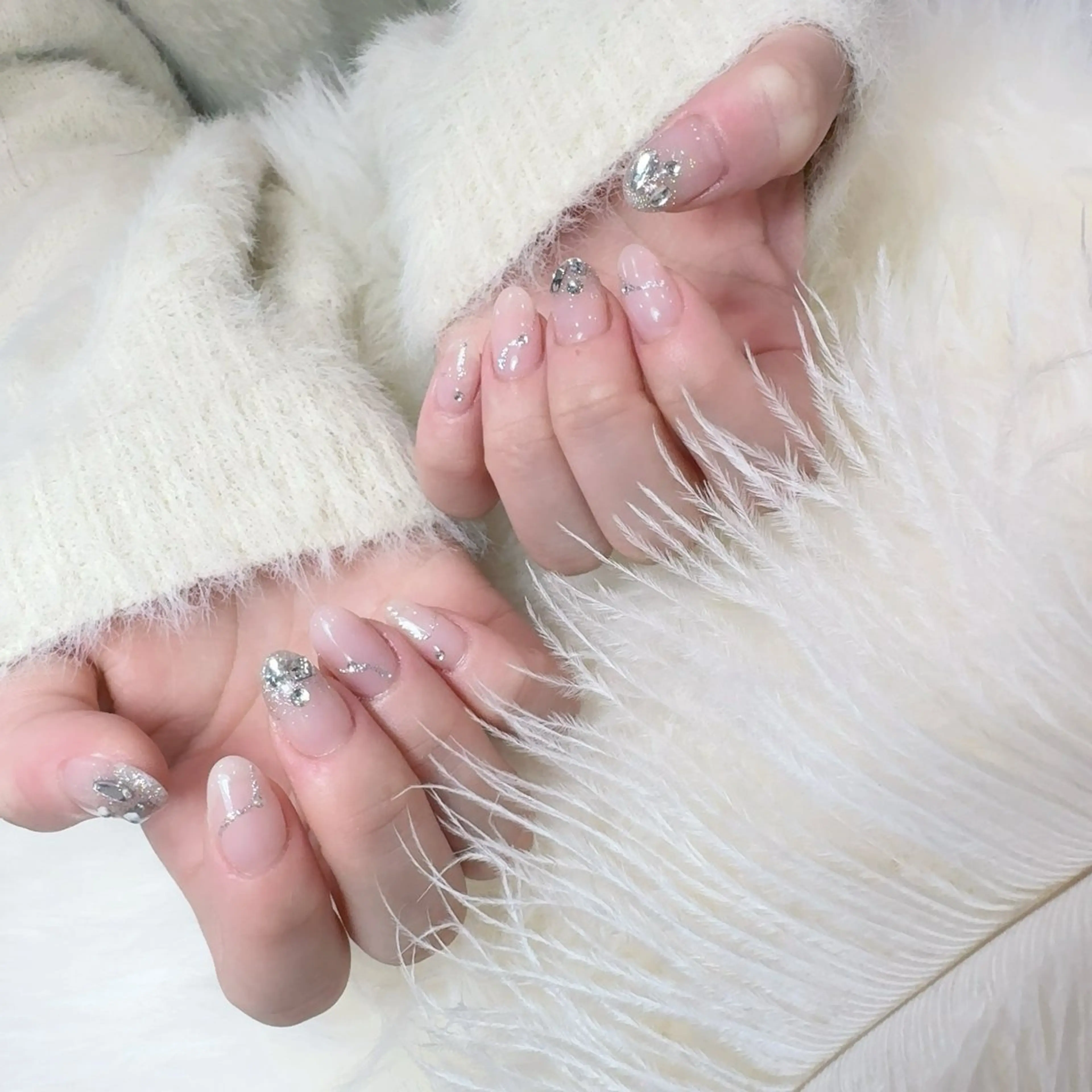 ネイル アートネイル フラッシュネイル フレンチネイル ジェルネイル ガラスフレンチ ハンドネイル You&Me Yukiのネイルデザイン