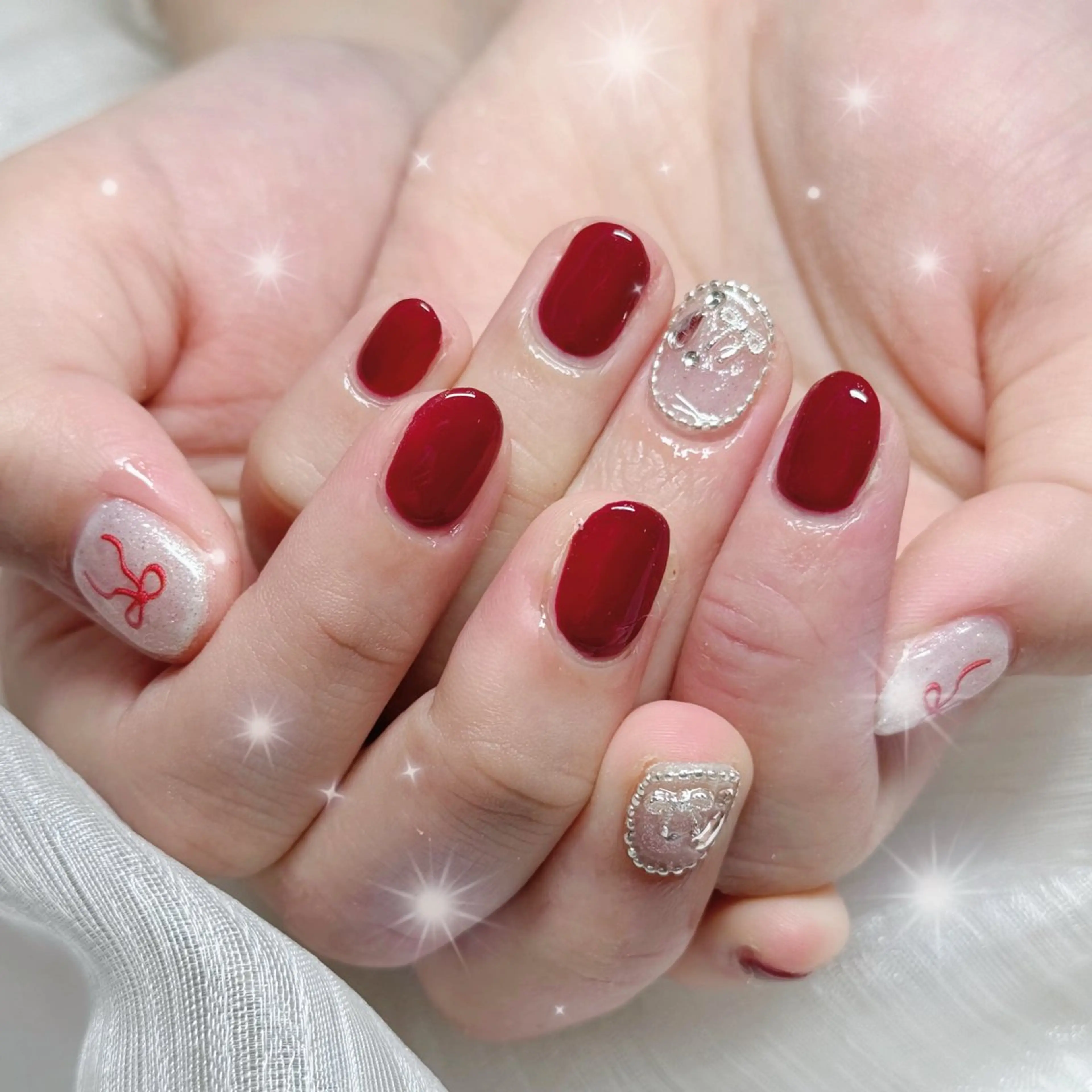 ネイル アートネイル ハンドネイル 🎀Mai 🎀12/22空✩⡱のネイルデザイン