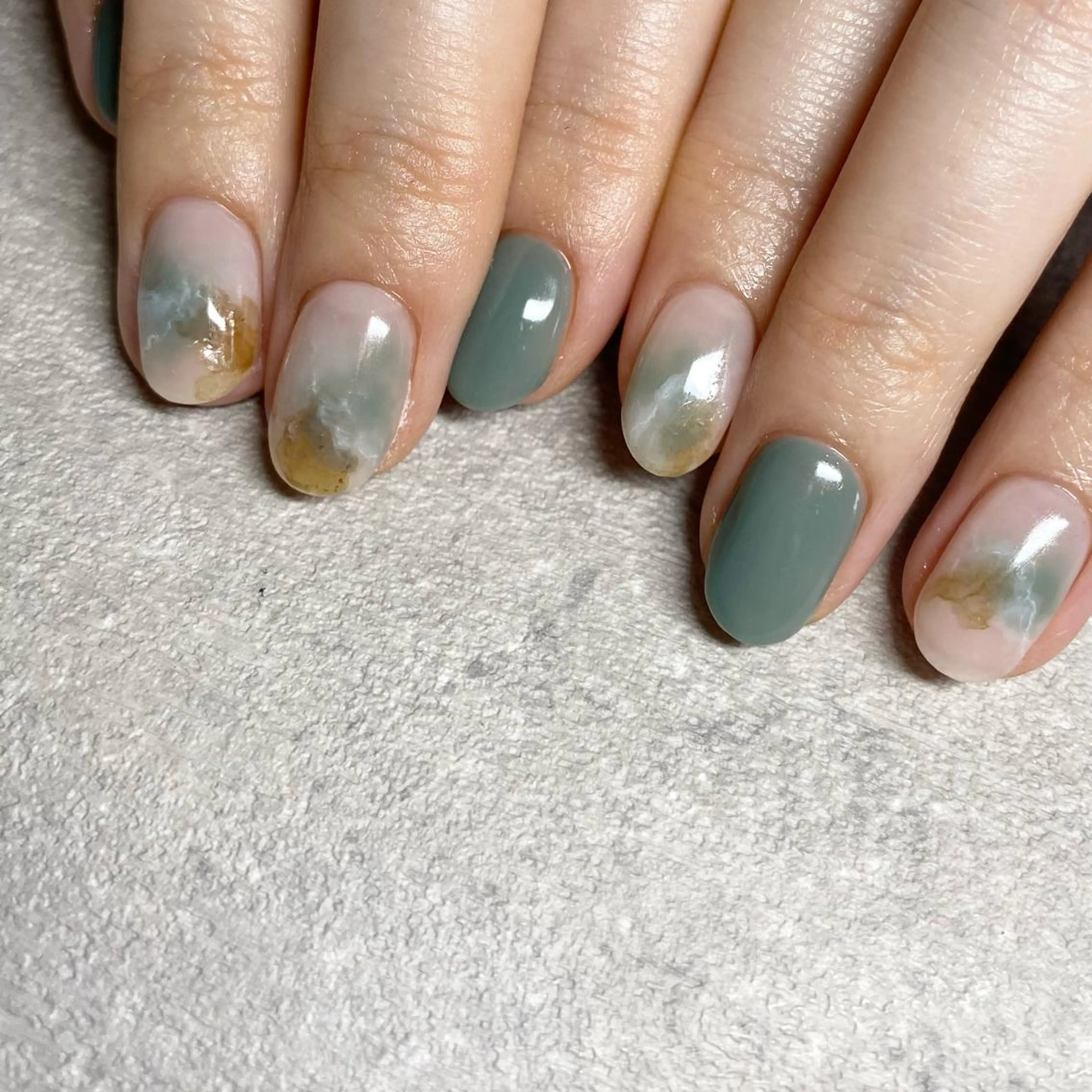 ネイル アートネイル ニュアンスネイル 冬ネイル ハンドネイル 山田 貴子のネイルデザイン