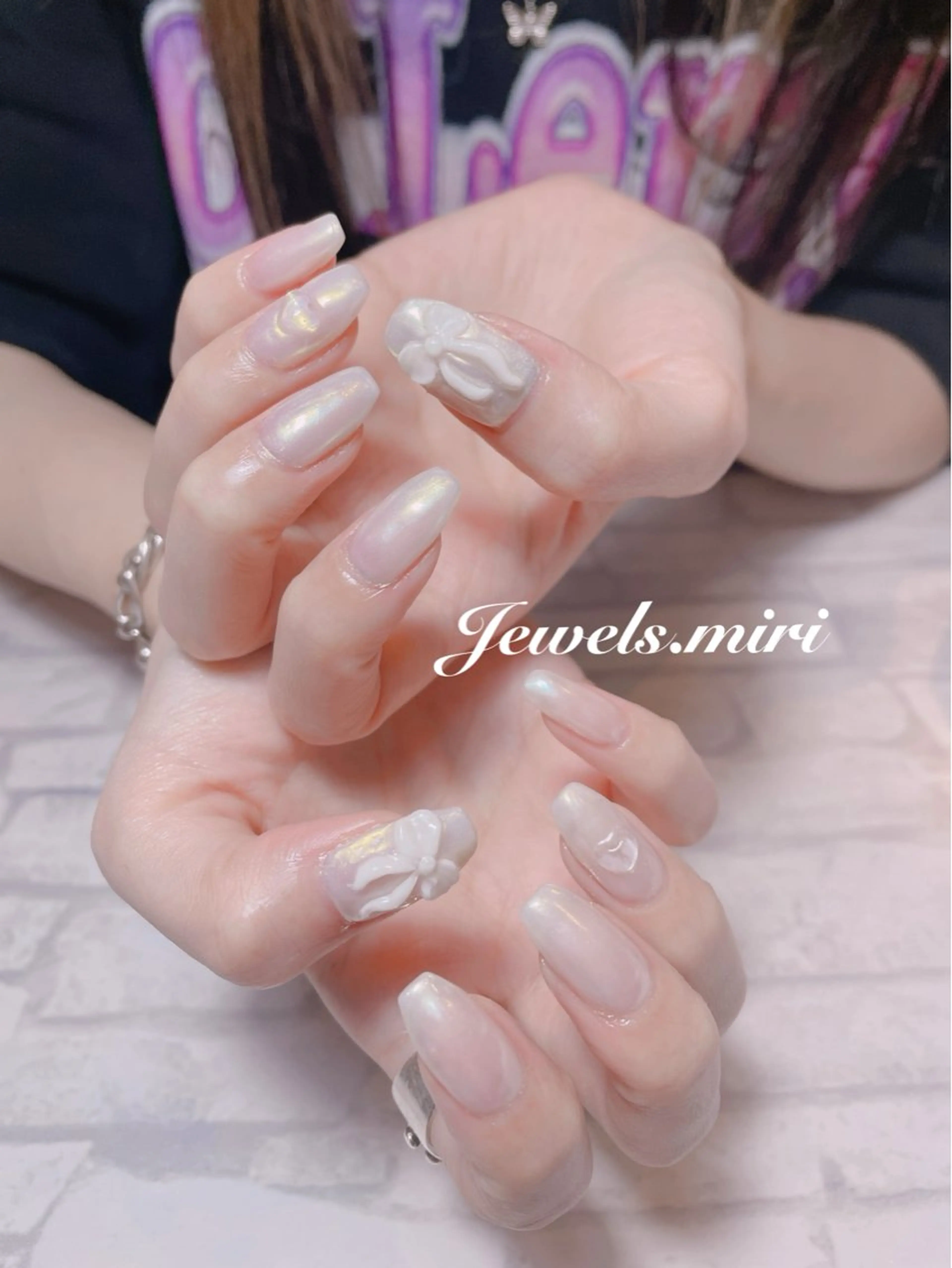 ネイル リボン Jewels nail lily 白楽所属・ネイルサロン Jewels Mのネイルデザイン