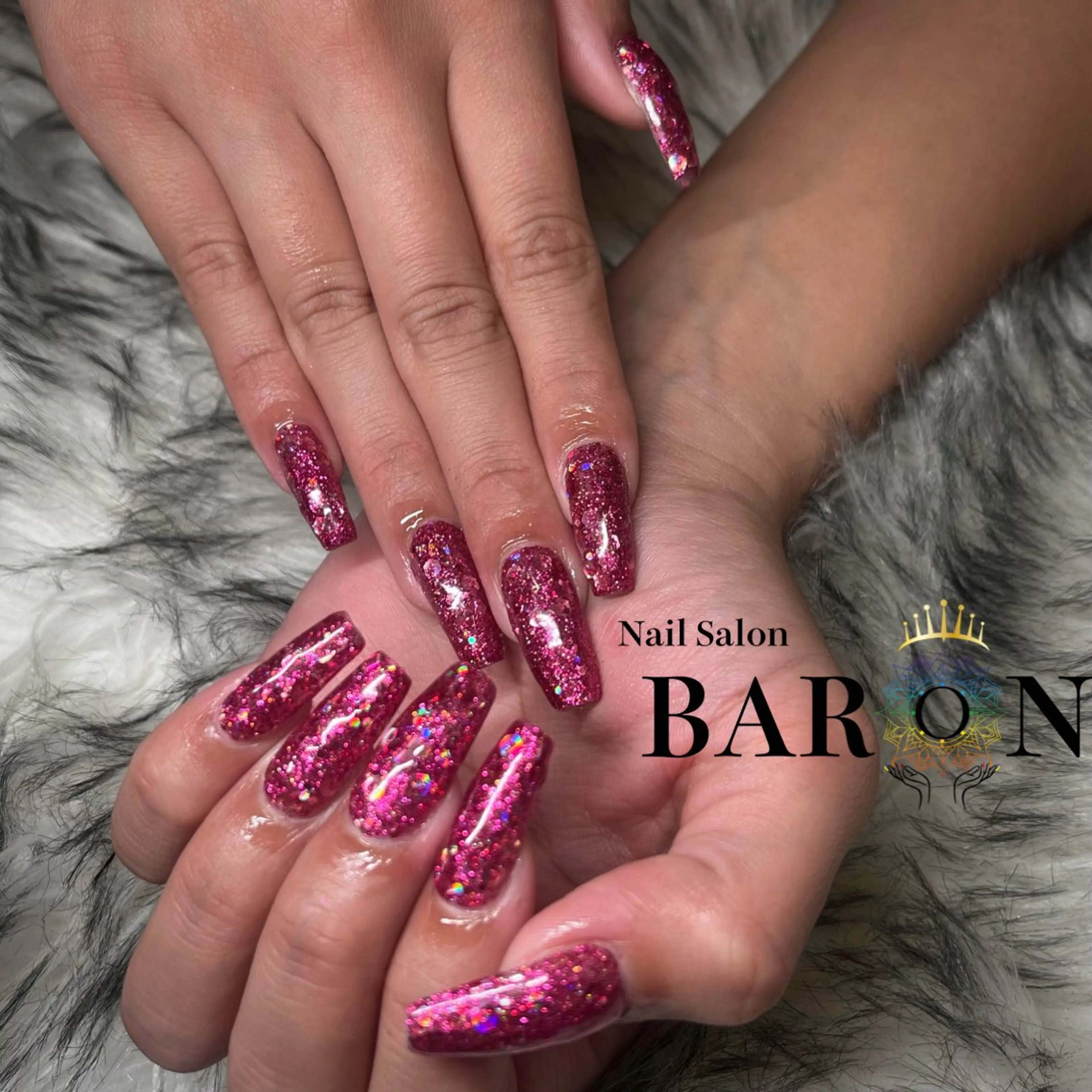 ネイル ラメ(グリッター) ハンドネイル ☆SAKI☆ BARON 店長のネイルデザイン