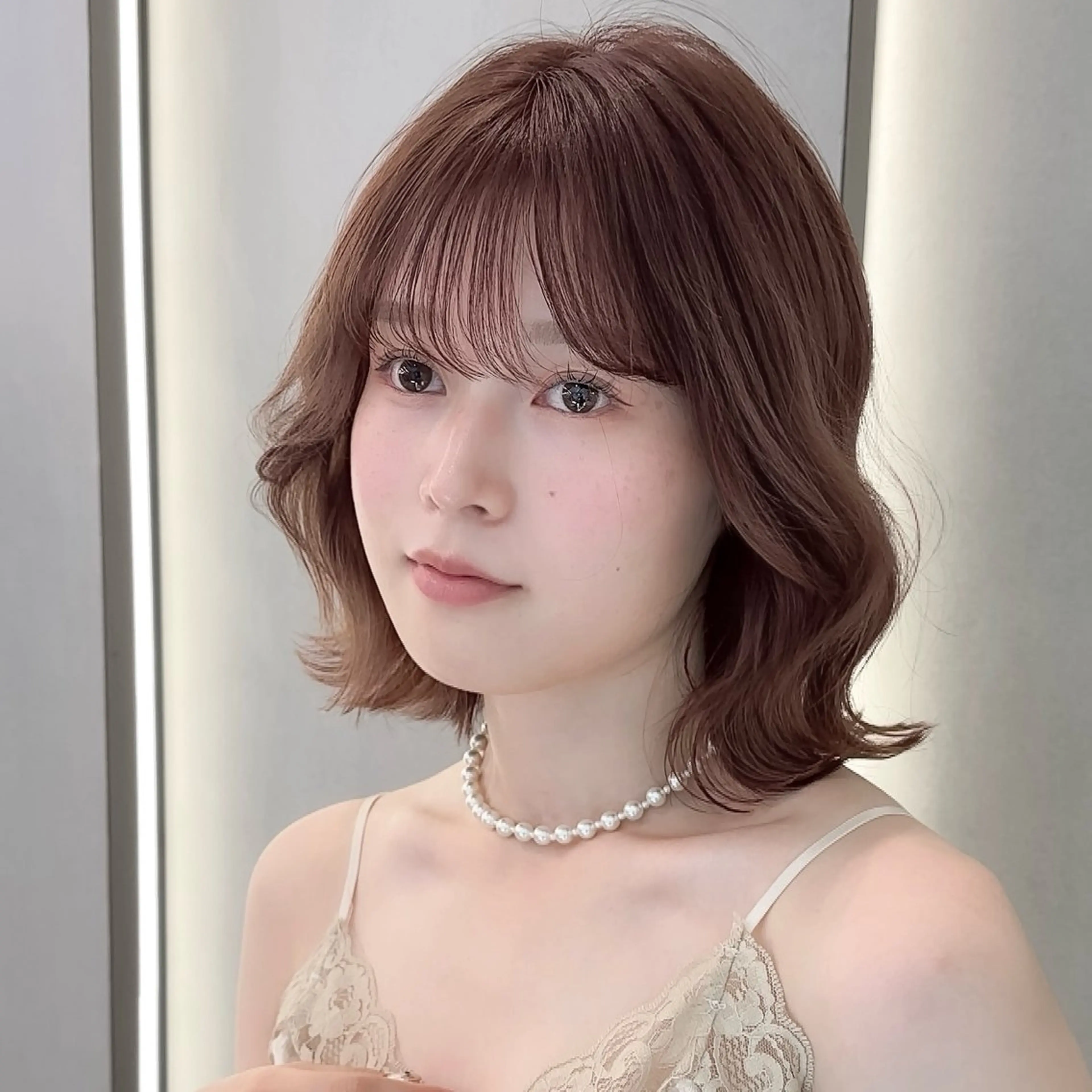 【伸ばしている方🩷】艶カラー+前髪カット+韓国式超音波トリートメントの写真