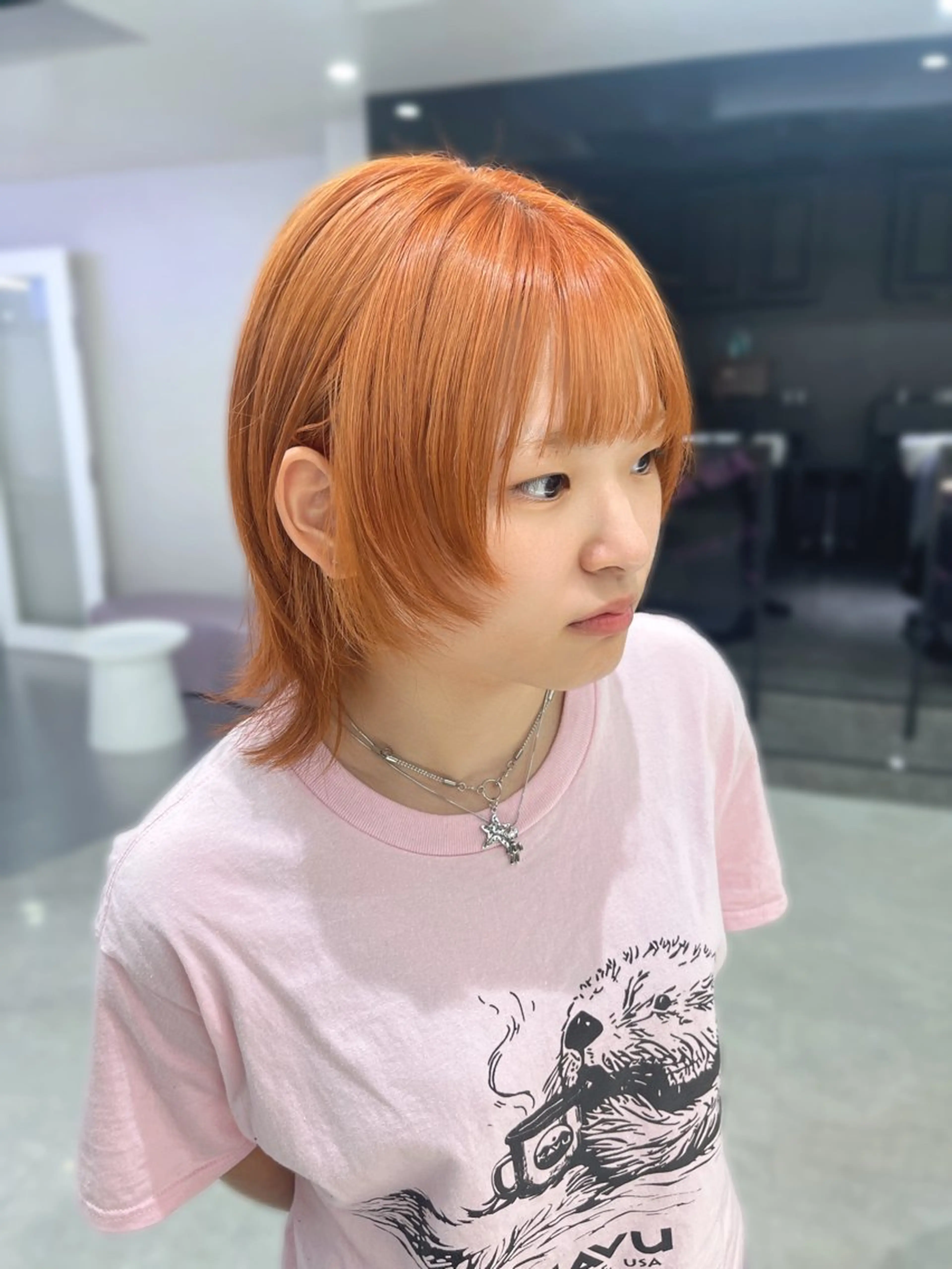 ショート カラー オレンジ カット ヘアカラー MEI / ブリーチカラー/名駅のヘアスタイル