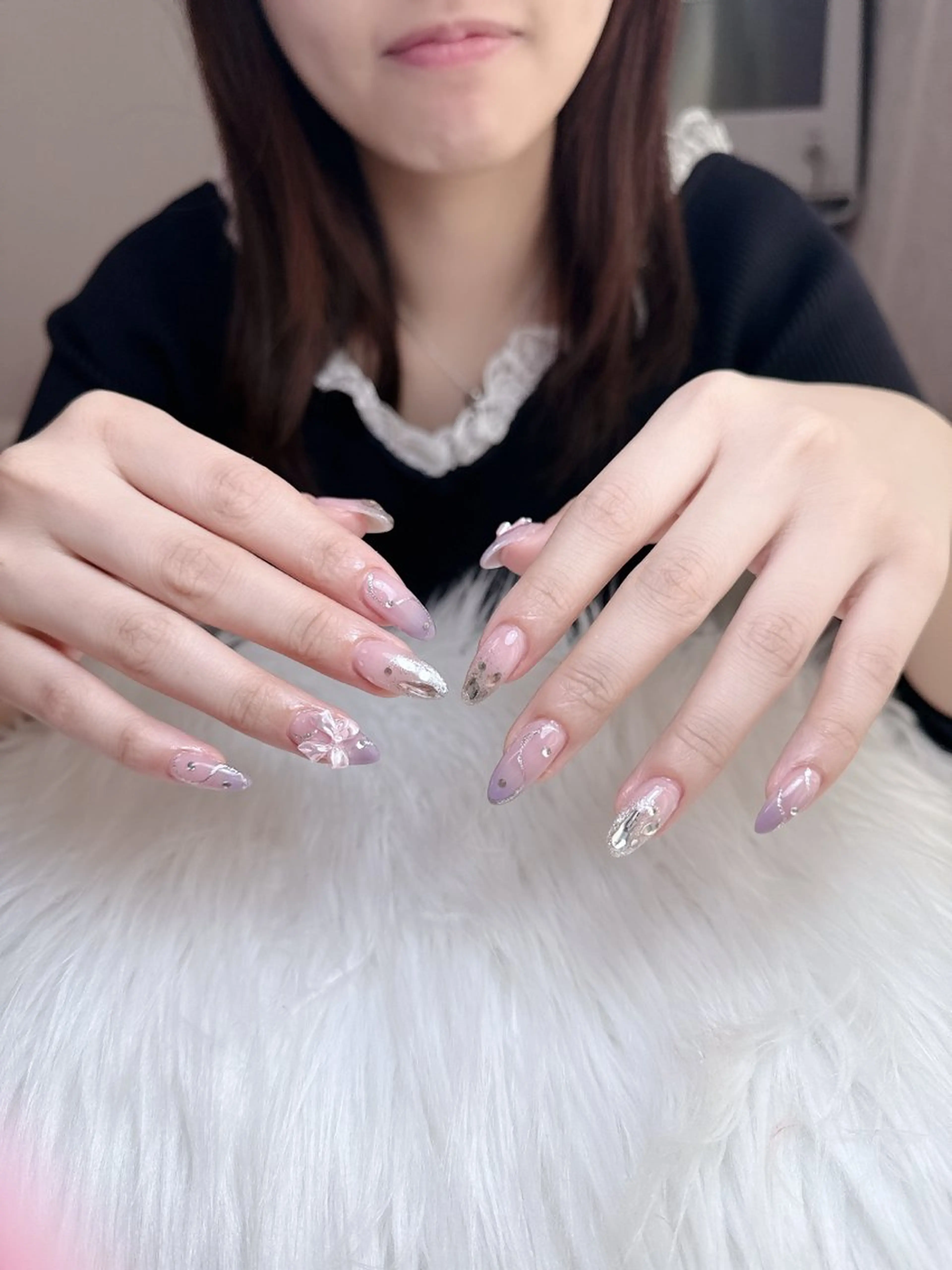 ネイル フレンチネイル グラデーション 韓国ネイル マグネットネイル ミラーネイル ハンドネイル Vp ネイルのネイルデザイン