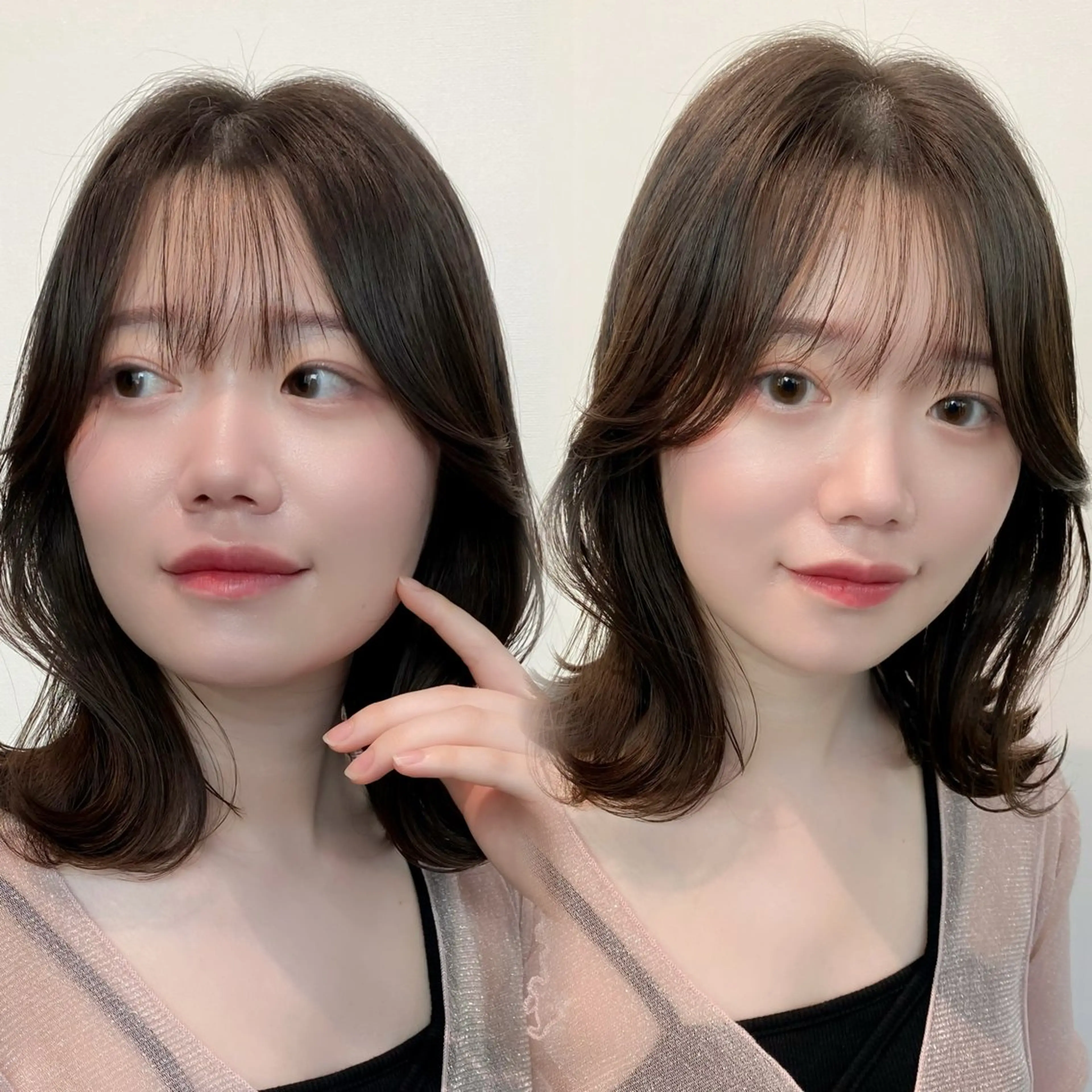 ミディアム カット トリートメント りな💗垢抜け前髪/ レイヤー💗縮毛矯正のヘアスタイル