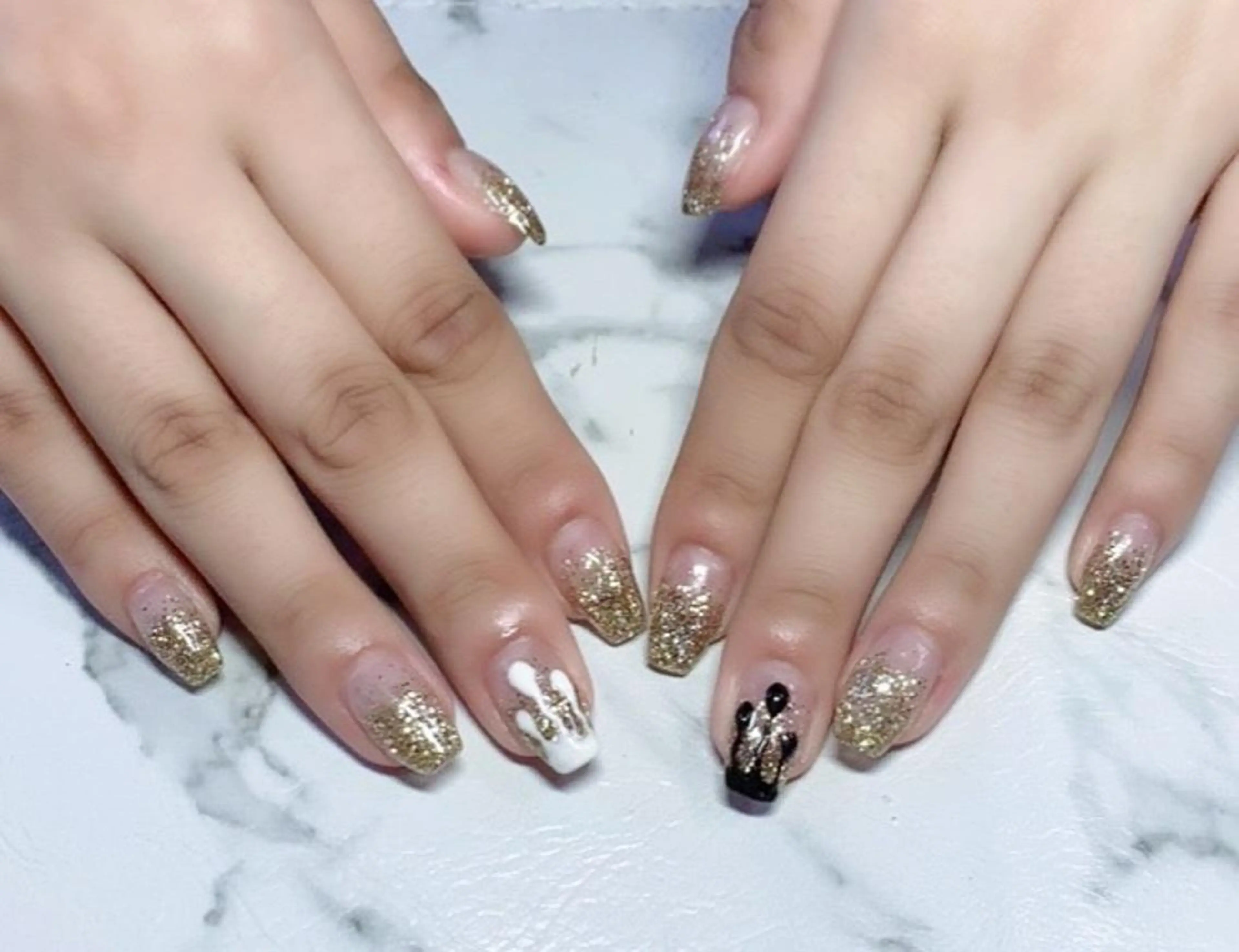 ネイル アートネイル ラメ(グリッター) スカルプネイル ショートネイル ハンドネイル x.1.0.nail ♡Cのネイルデザイン
