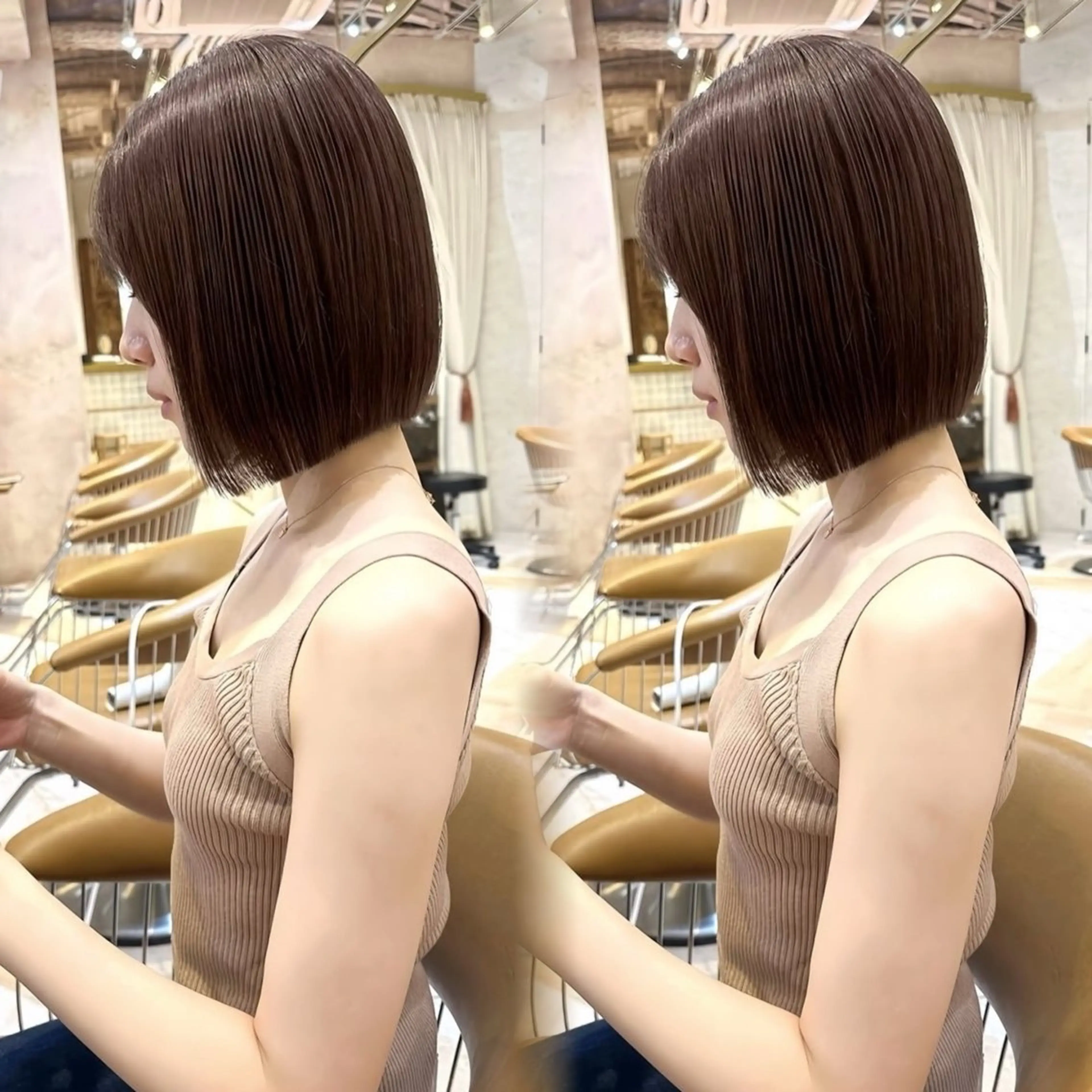 ショート カラー ヘアカラー トリートメント 水光艶カラー/ 艶ブリーチ/颯のヘアスタイル