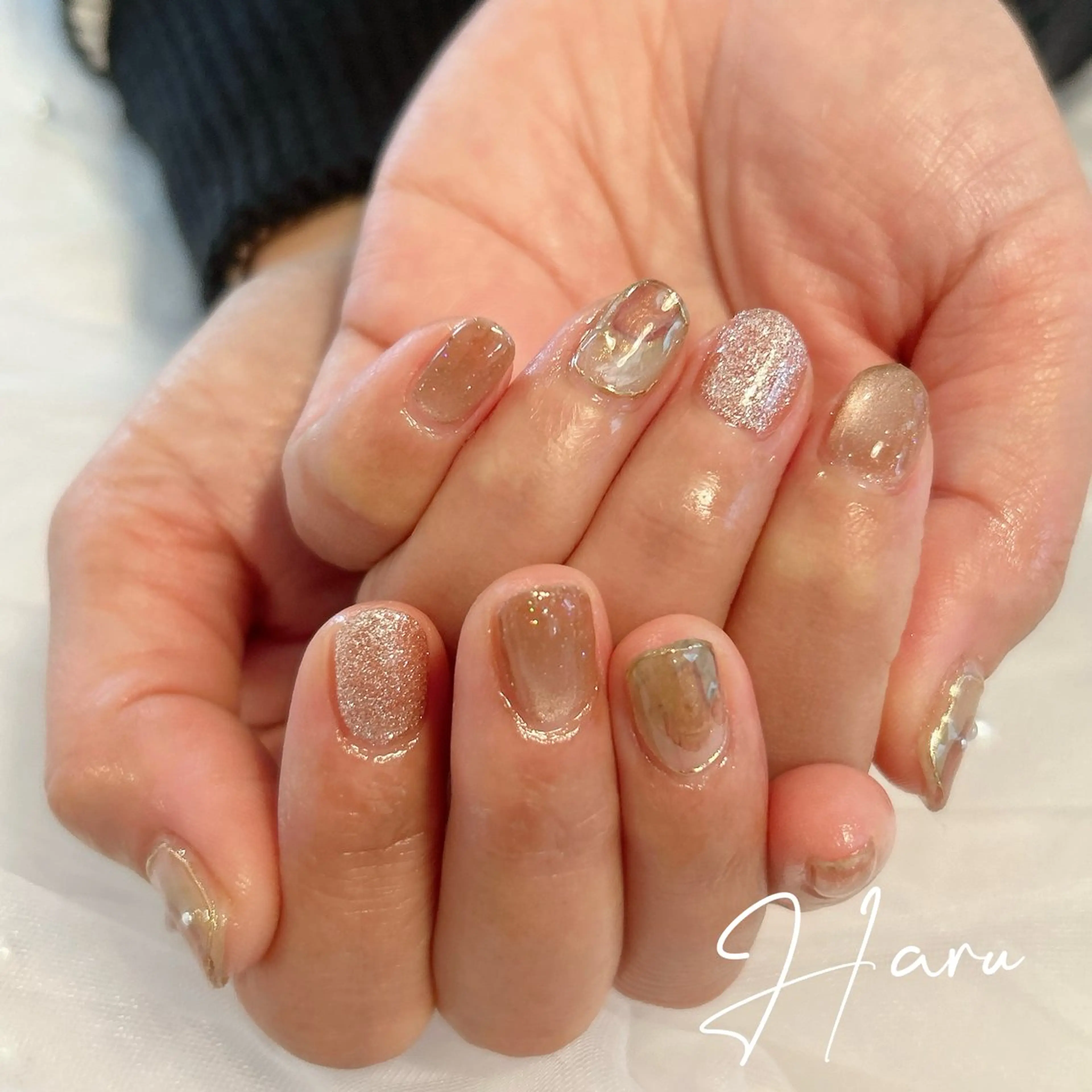 ネイル フラッシュネイル マグネットネイル 春ネイル ハンドネイル Haru .mのネイルデザイン