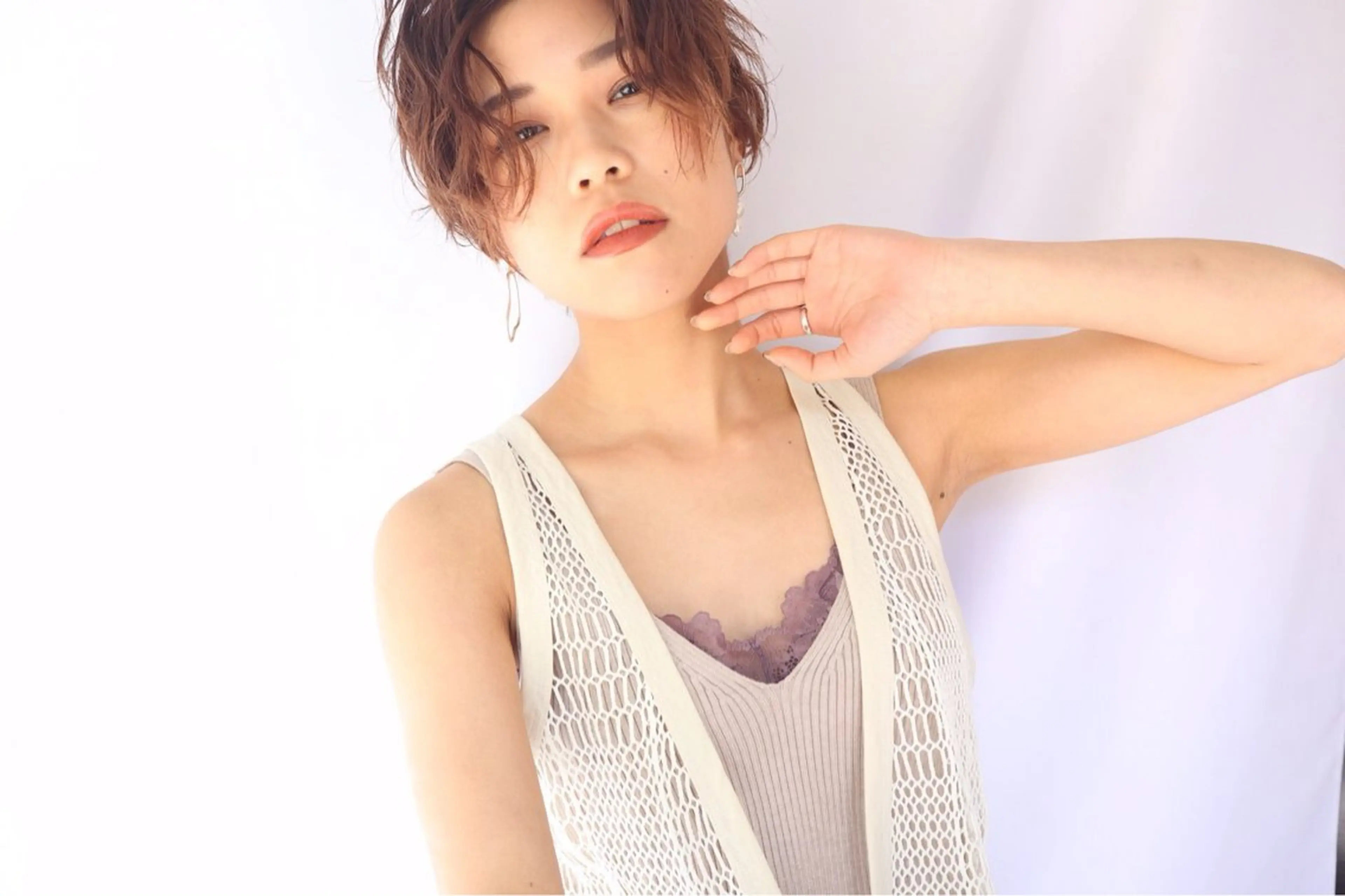 ショート 顔周りデザイン/ ママ美容師/濱ほのかのヘアスタイル