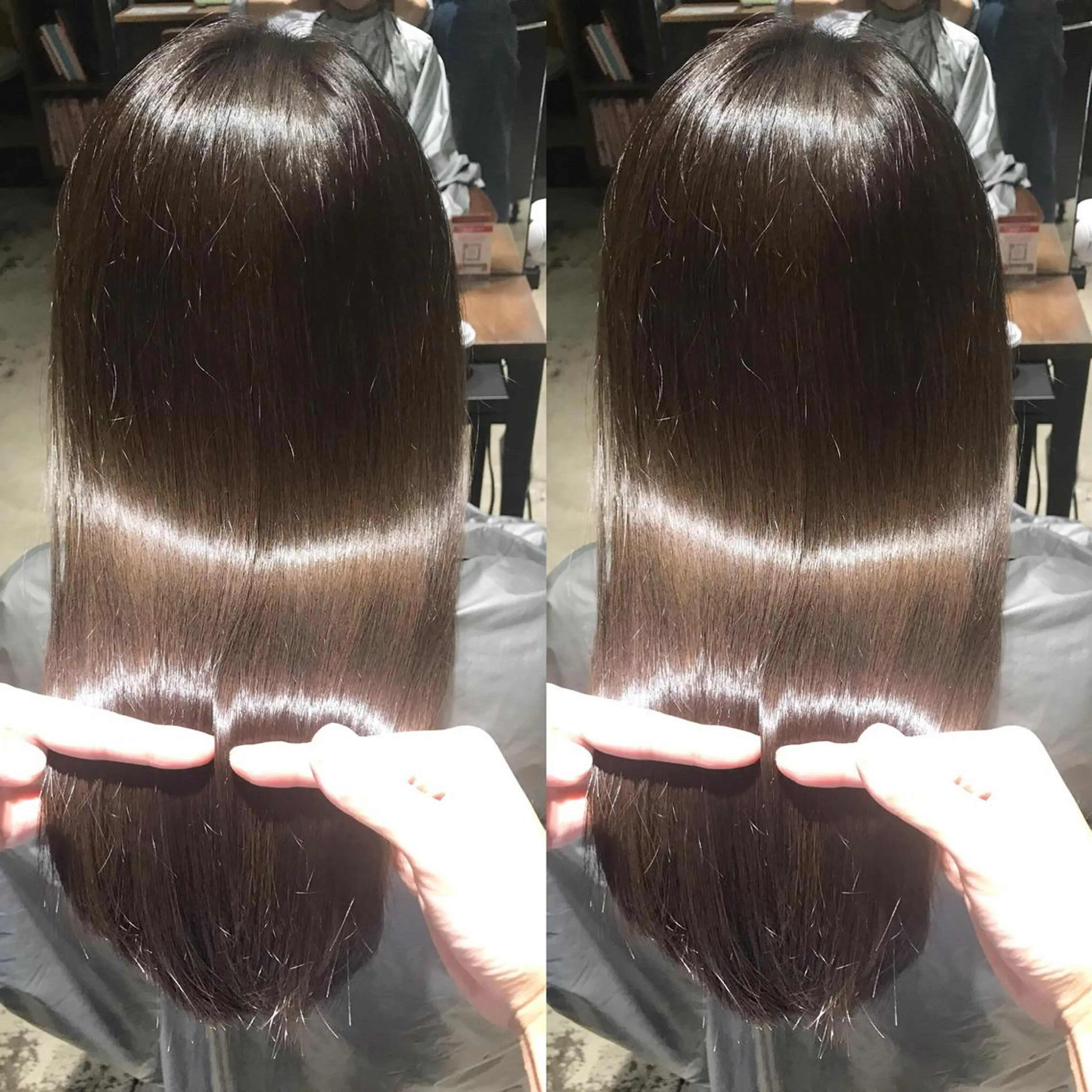 ミディアム くせ毛 エギョモリ 顔まわりレイヤー タンバルモリ ヨシンモリ カット ヘアカラー トリートメント 武田涼レイヤーカット 髪質改善×縮毛矯正のヘアスタイル