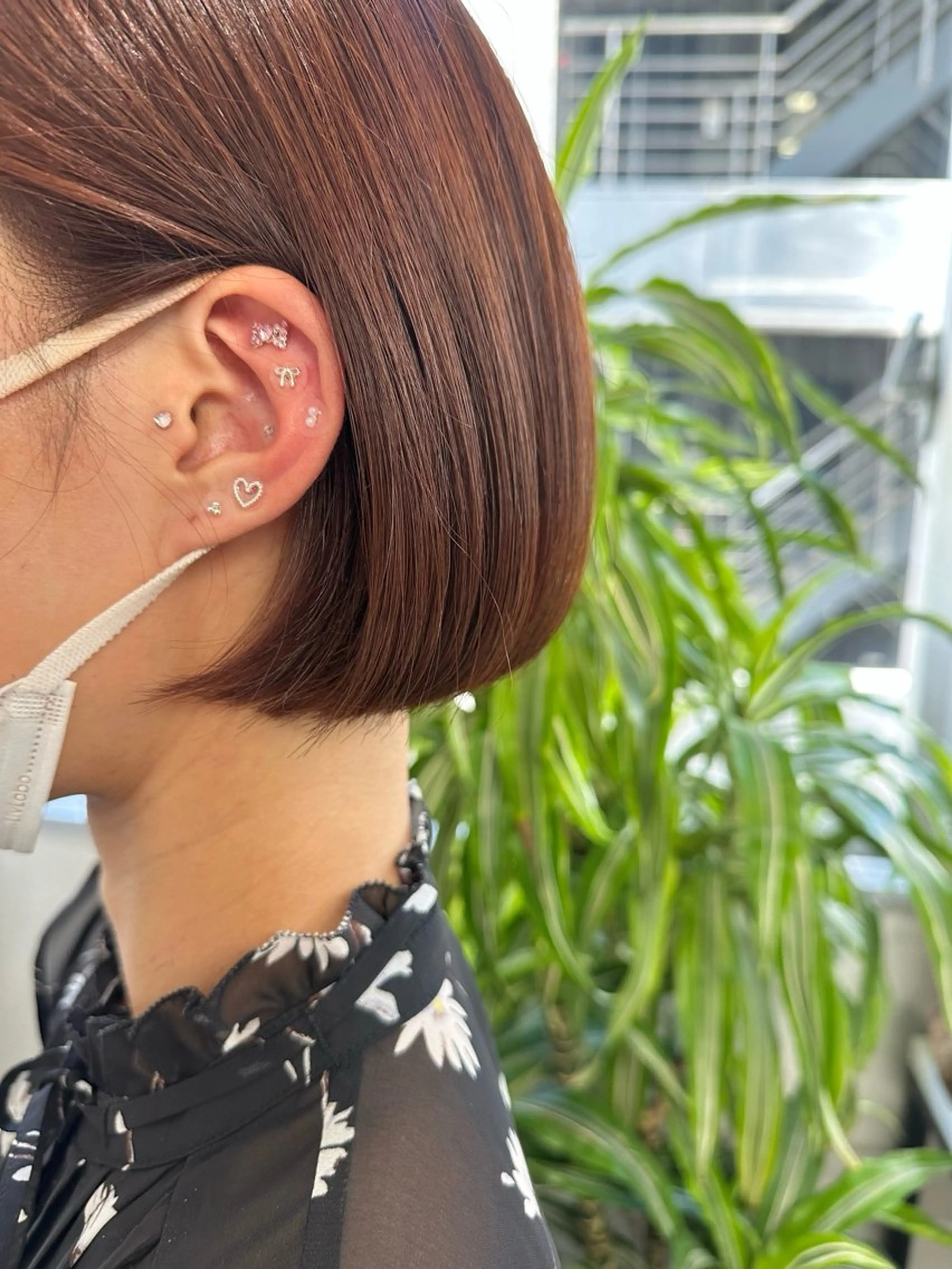 ショート カラー ブラウンカラー オレンジ オレンジブラウン ボブ カット ヘアカラー トリートメント レイヤーカット🪄 耳ツボ🎀Ayumiのヘアスタイル