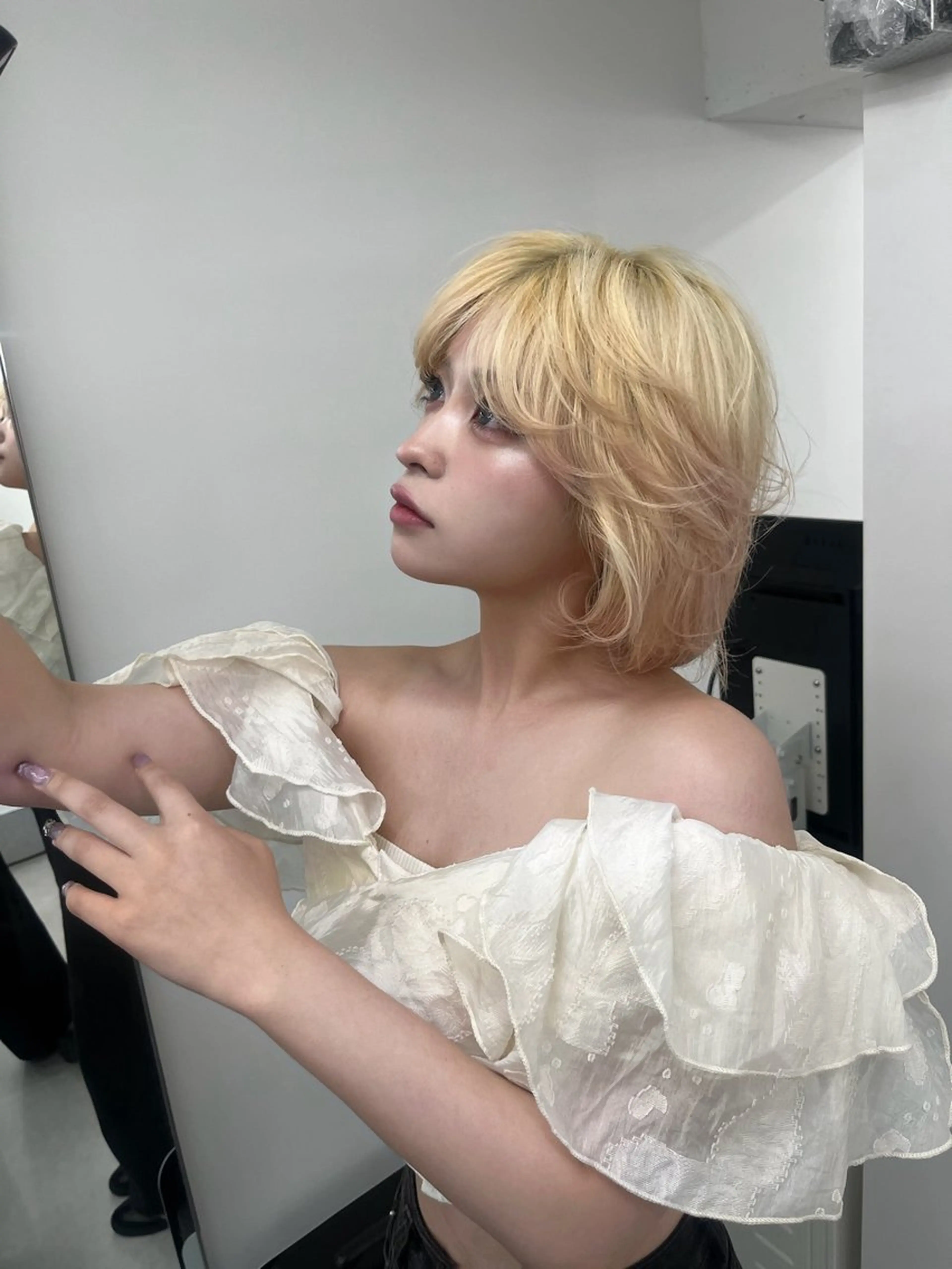 カラー ハイトーンカラー ボブ 透明感カラー✨🩵 韓国ヘアkanatoのヘアスタイル