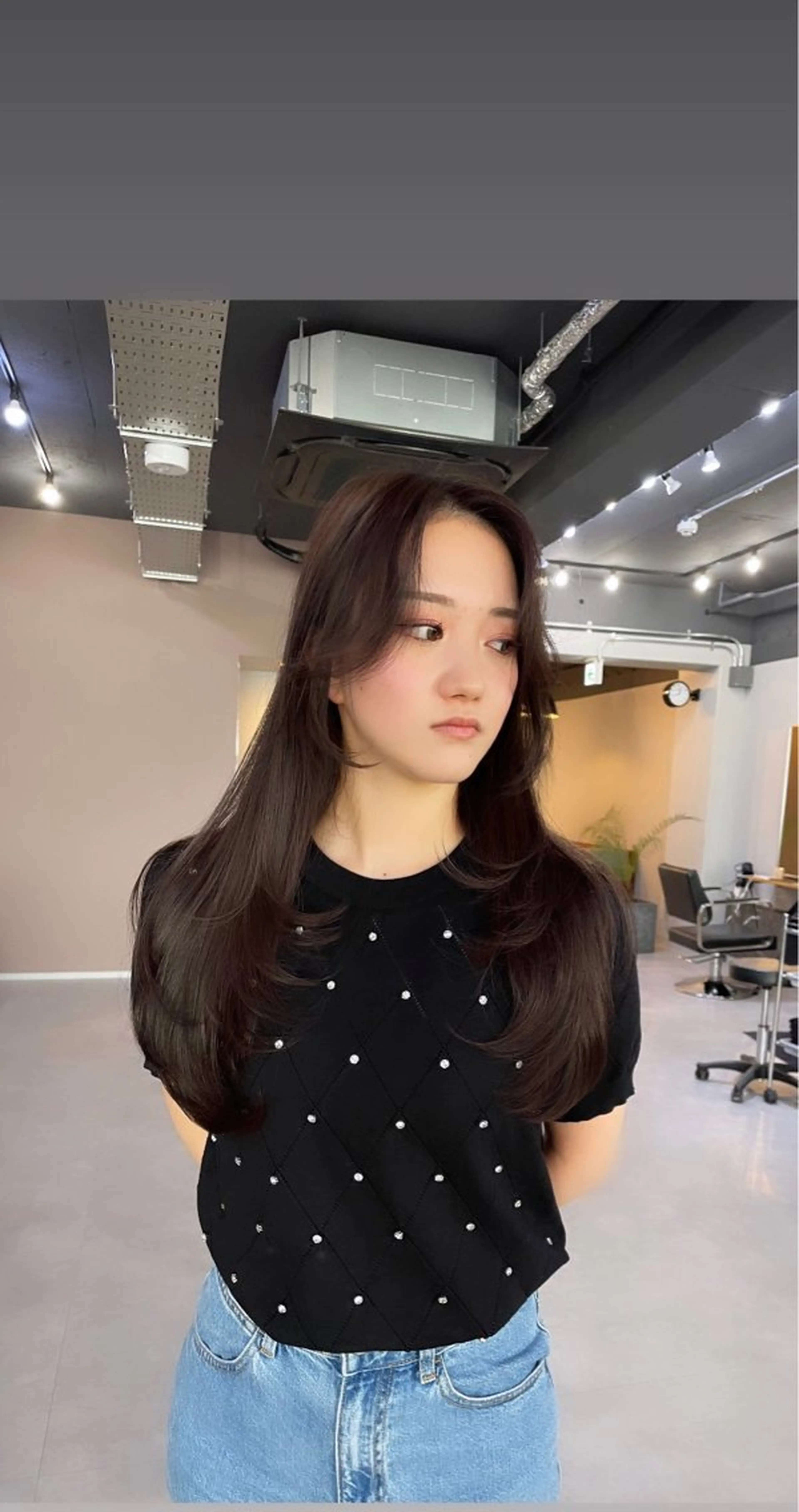 ミディアム カラー カット ヘアカラー トリートメント 西村あきや トレンド韓国ヘアのヘアスタイル