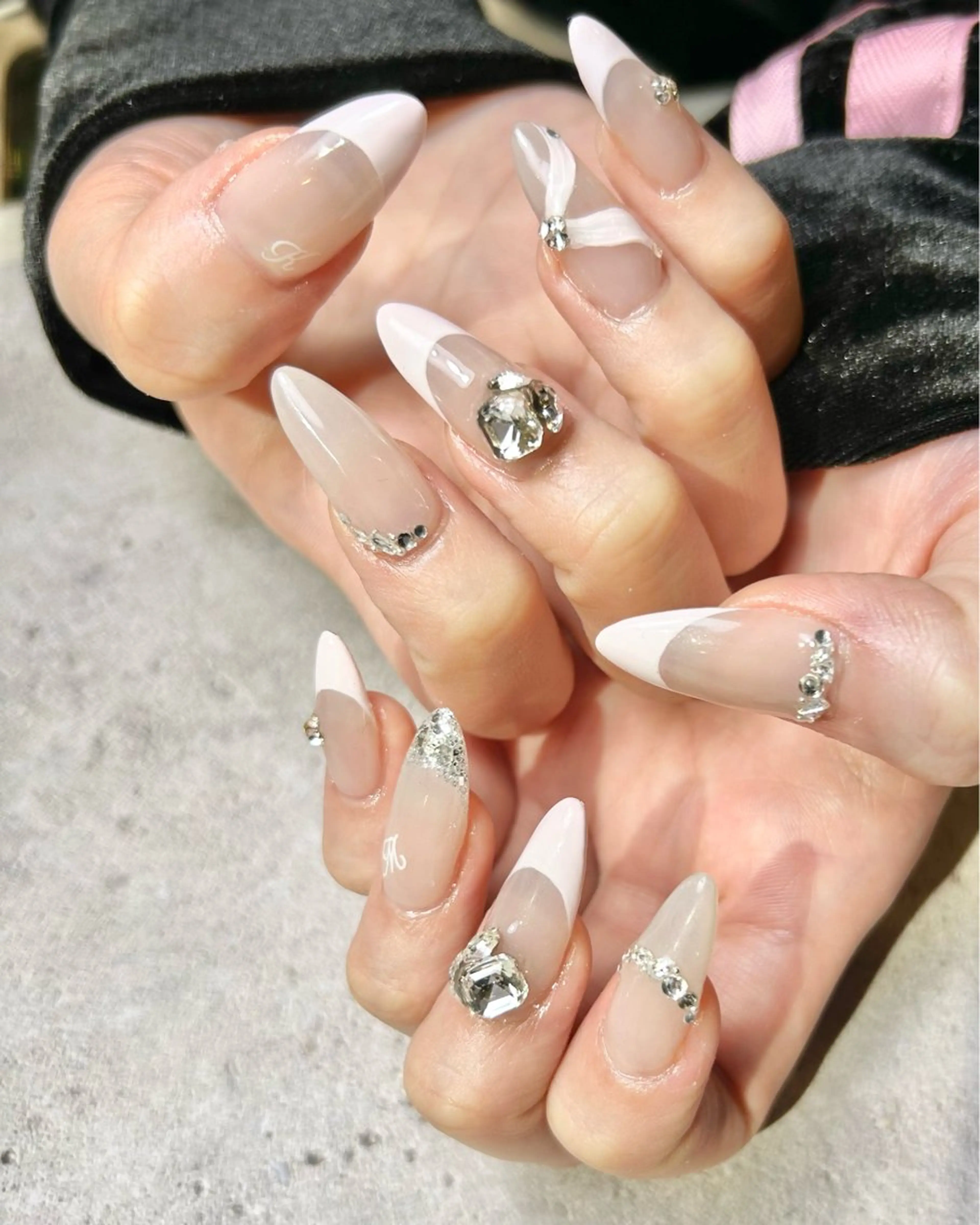 ネイル フレンチネイル 持ち込み ピンク ハンドネイル Reflection marikoのネイルデザイン