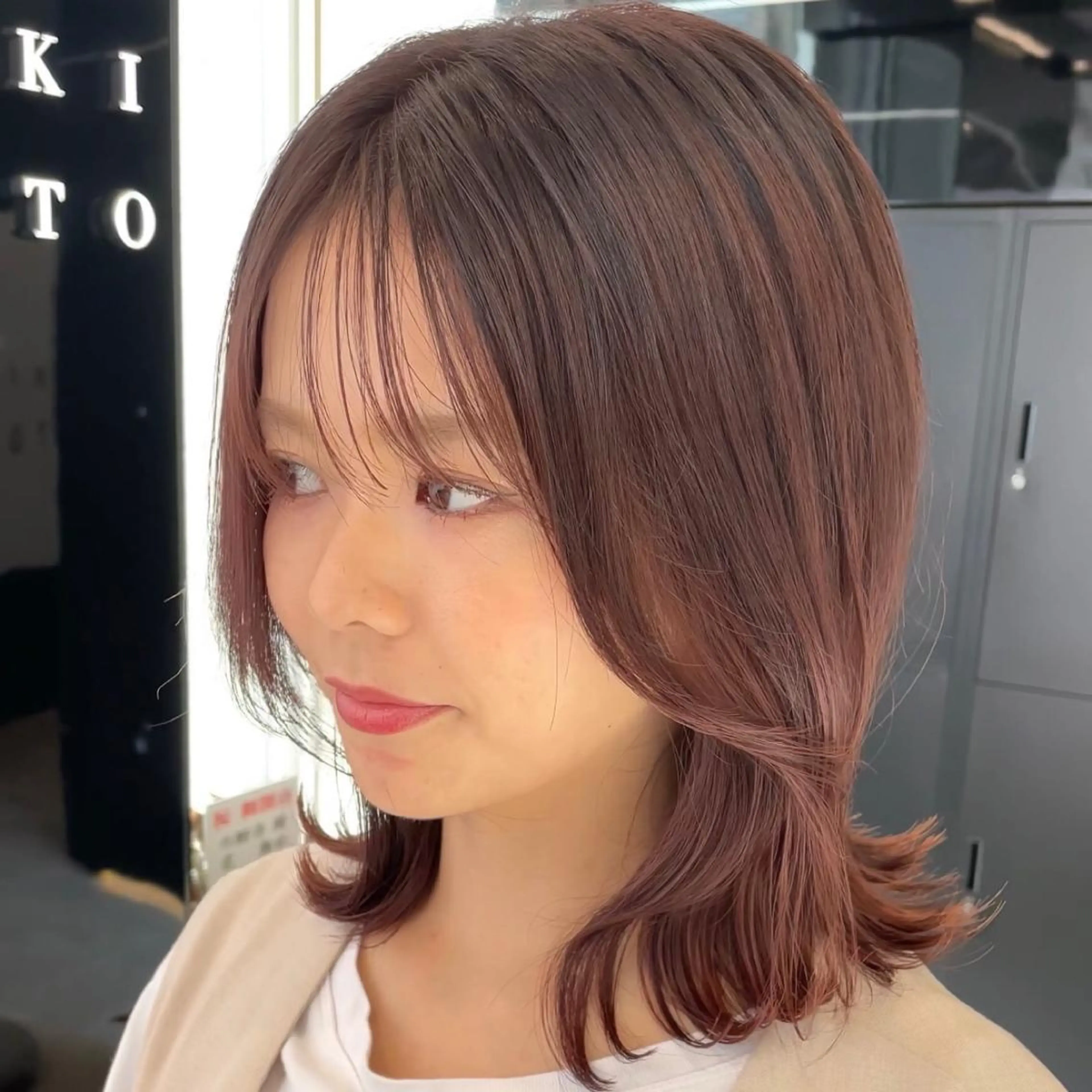 ミディアム カラー ブラウンカラー ピンクカラー ピンクブラウン ヘアカラー HARUKI MINATO Japan SENDAI所属・🌈【透明感・韓国 ヘア】がっきー🌈のヘアスタイル