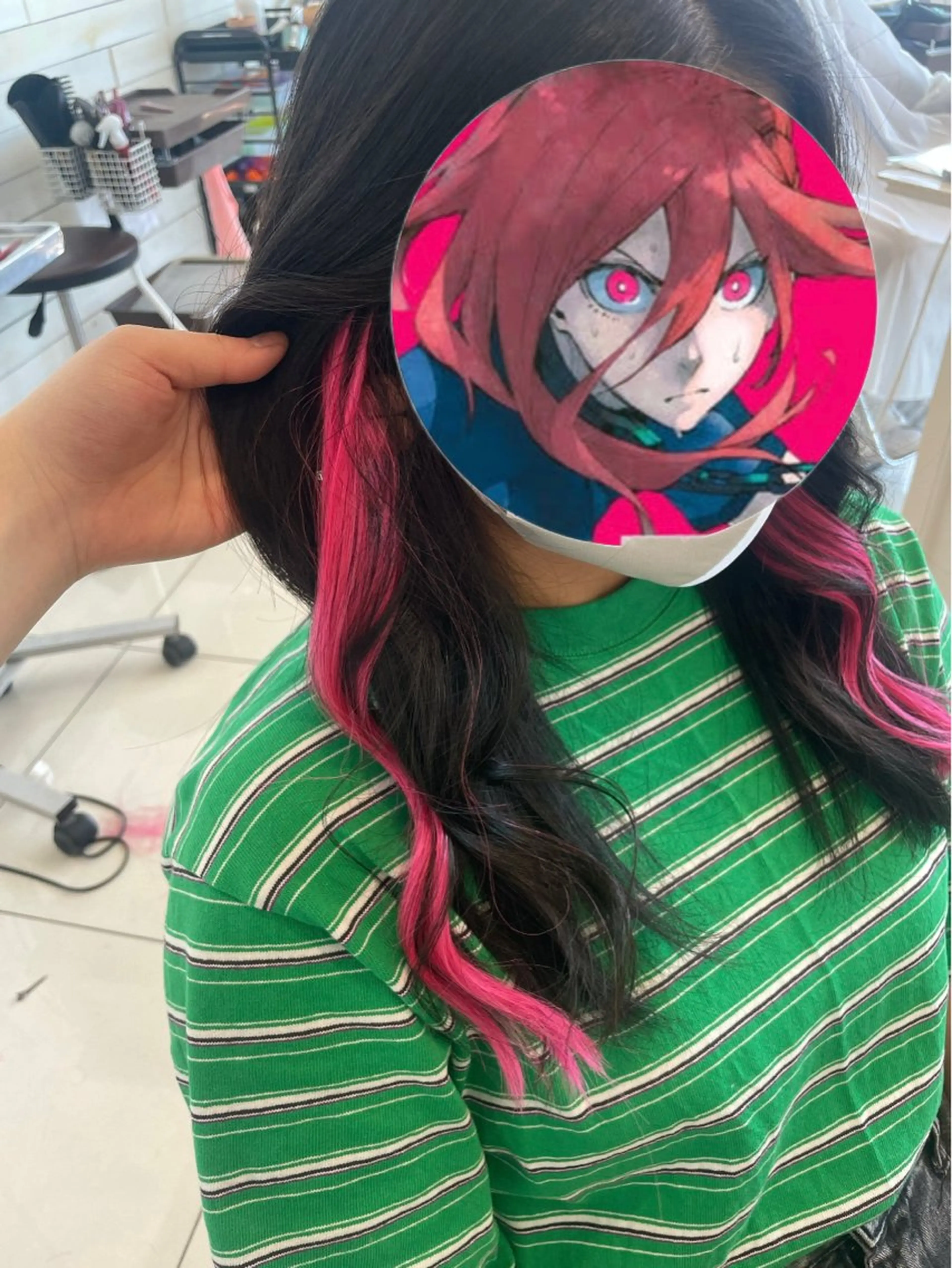 セミロング 韓国カラー／エクステ 松戸梨杏のヘアスタイル