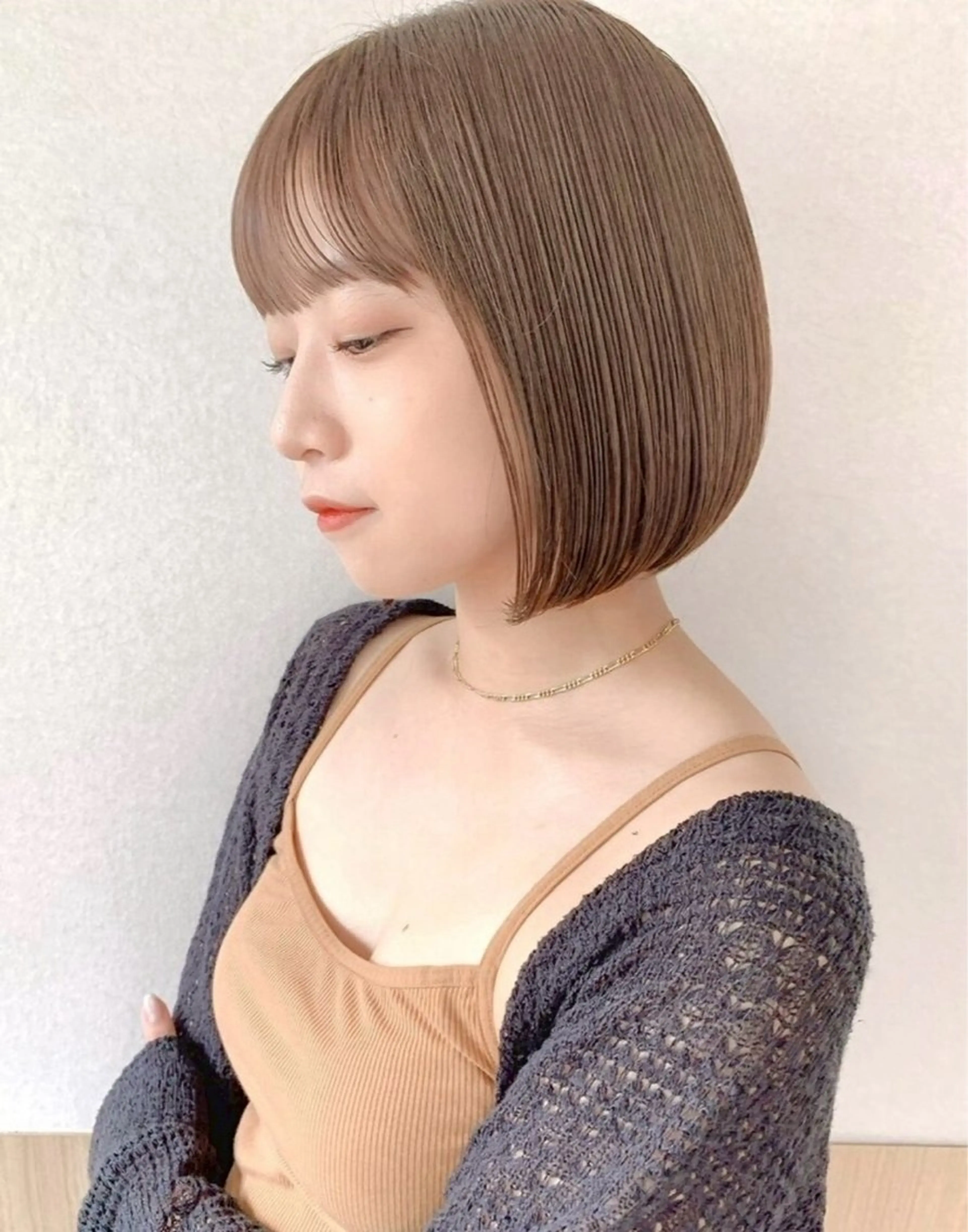 ショート ワンレンボブ ショートボブ アッシュ ボブ くびれヘア 🎴イトウユウ🎴 ボブ/仙台のヘアスタイル