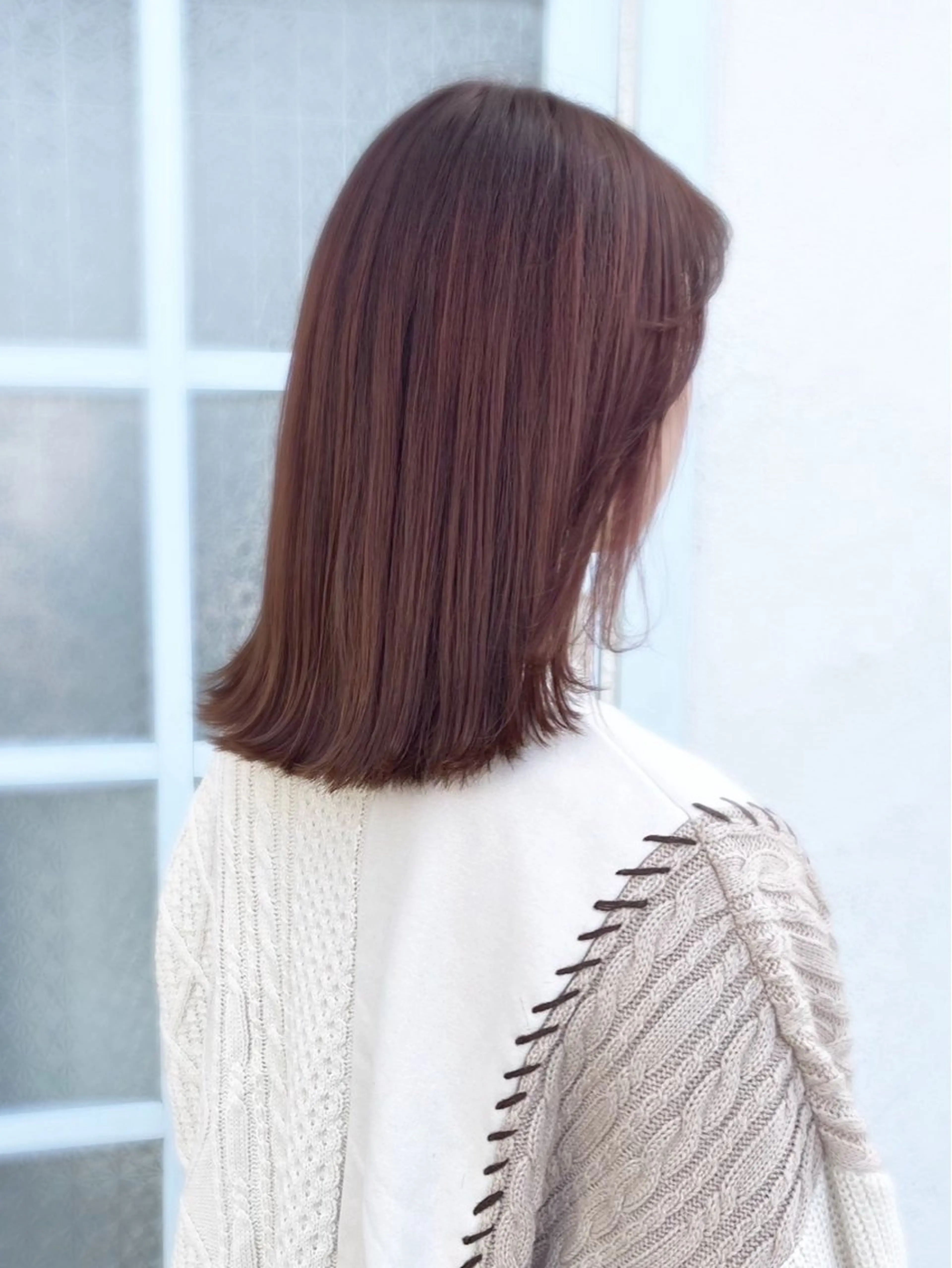 ミディアム ピンクブラウン 奥野 澪のヘアスタイル