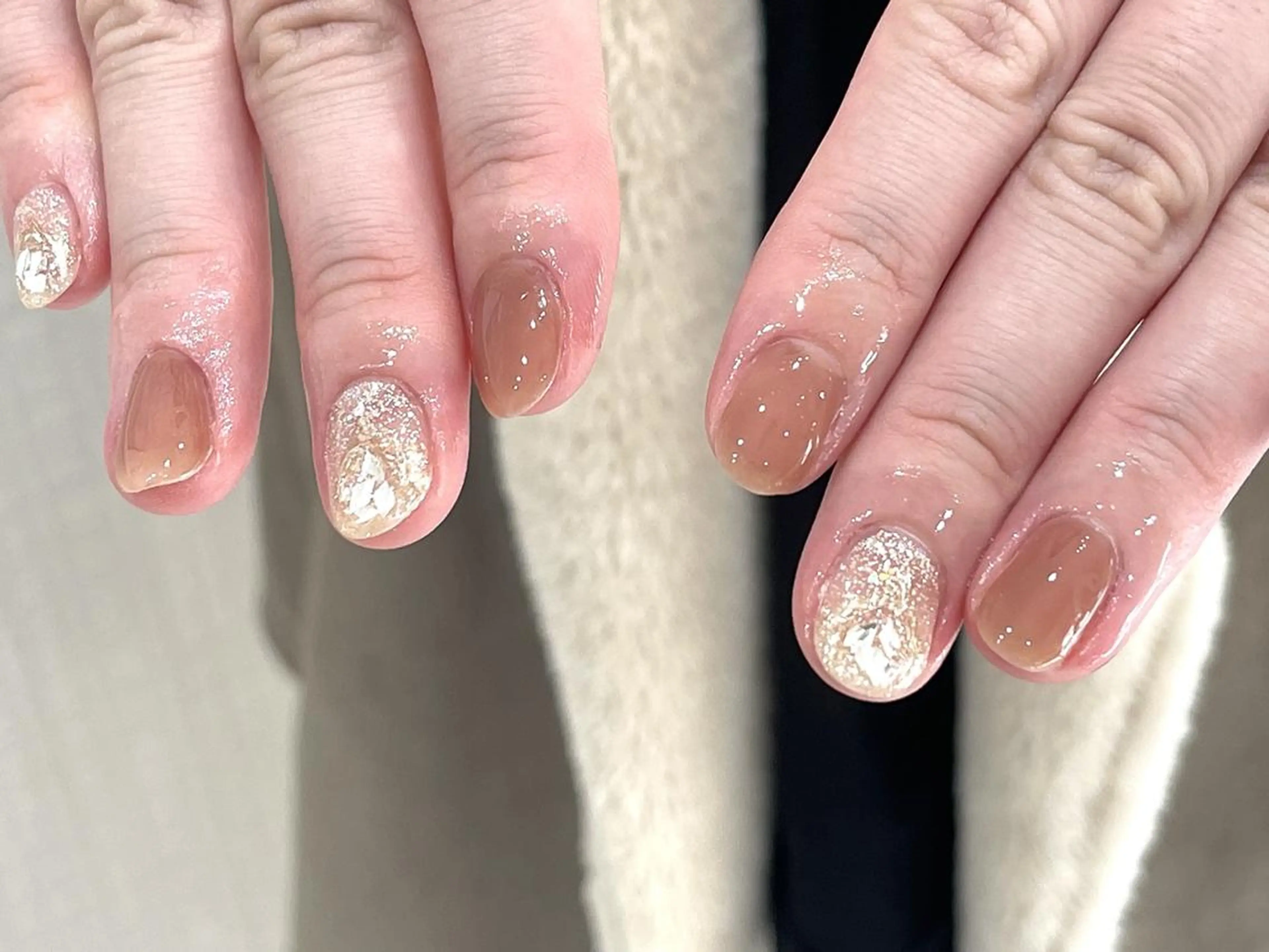 ネイル アートネイル 持ち込み 🤎mini 🤍可愛らしいネイルのネイルデザイン