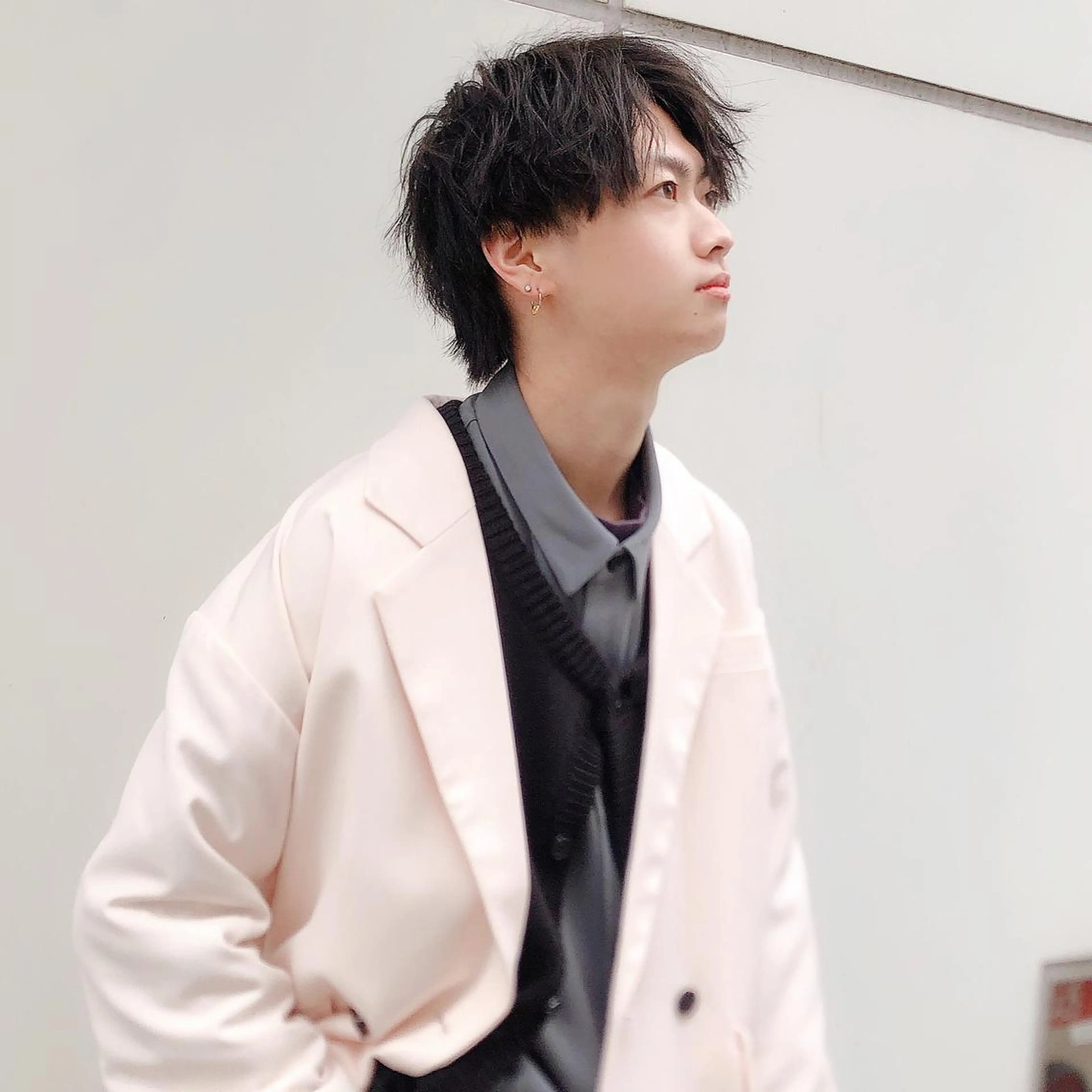 ショート カラー パーマ ヘアアレンジ メンズ ［銀座］淡色 ラベンダー🫧大村のヘアスタイル