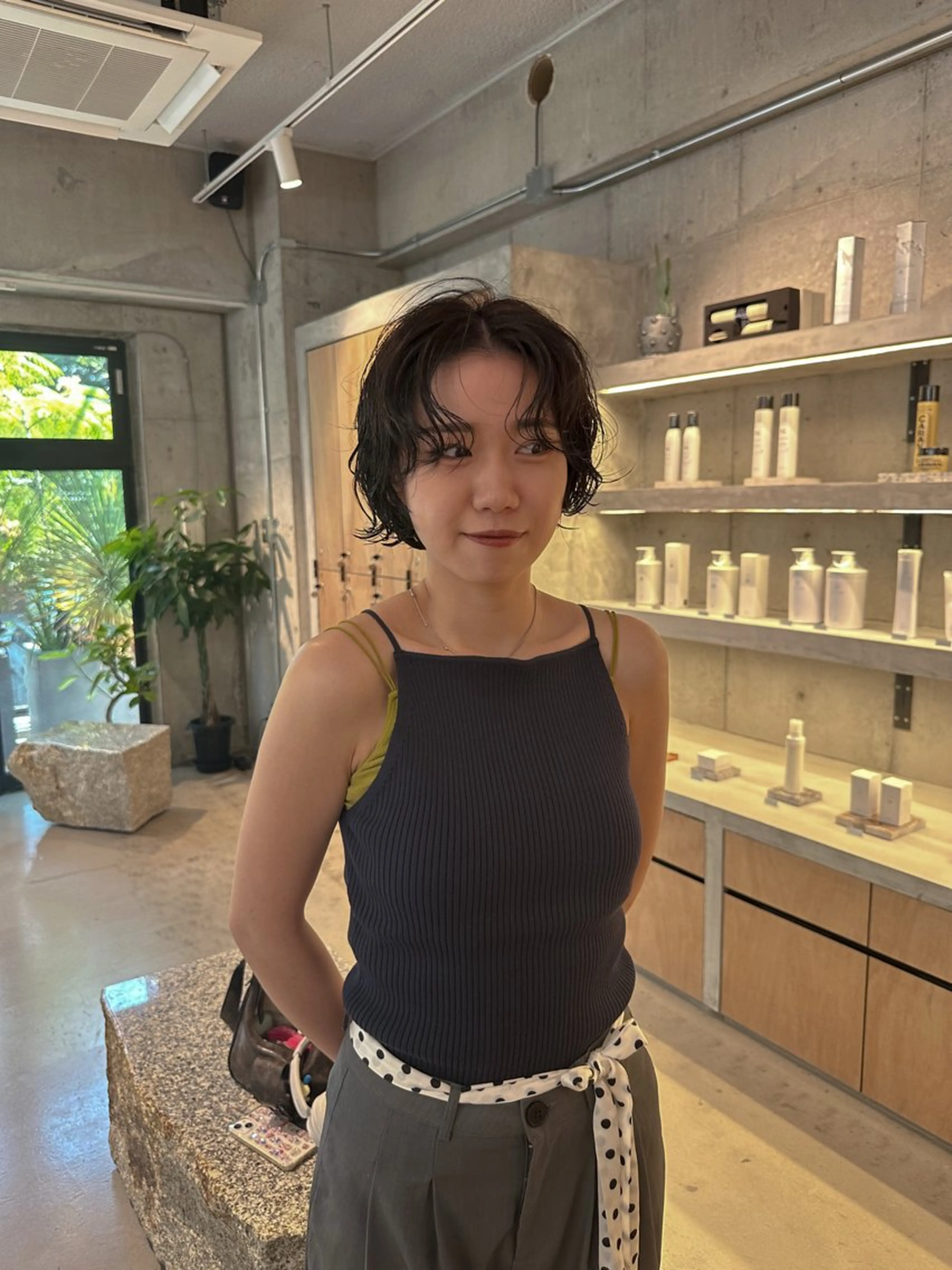 ショート パーマ ボブ レイヤーカット カット パーマ 栄/レイヤーカット /オリーブ/傑🦥のヘアスタイル