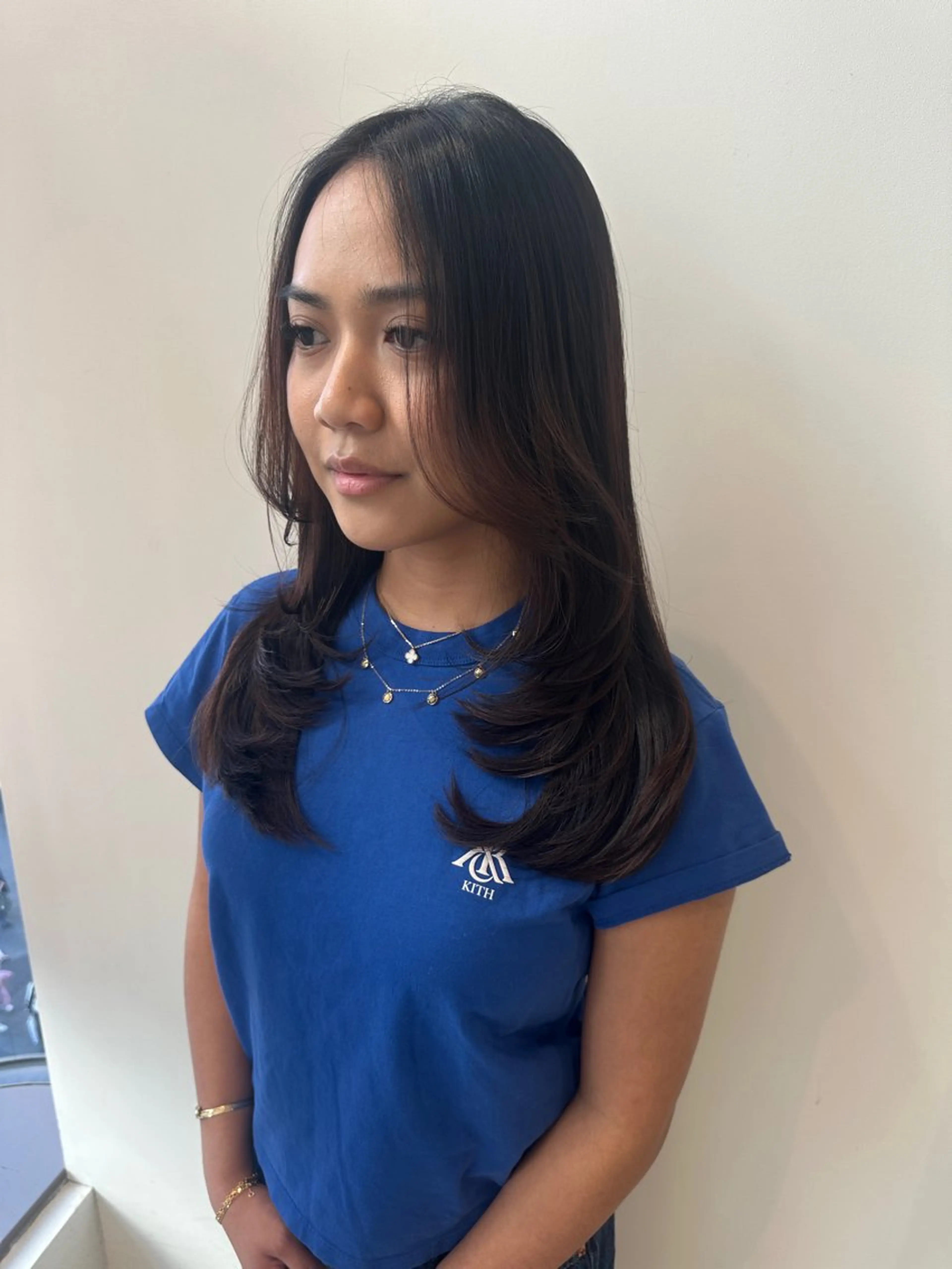 ロング レイヤーカット カット トリートメント ベージュ/レイヤー カット🤍Rieのヘアスタイル