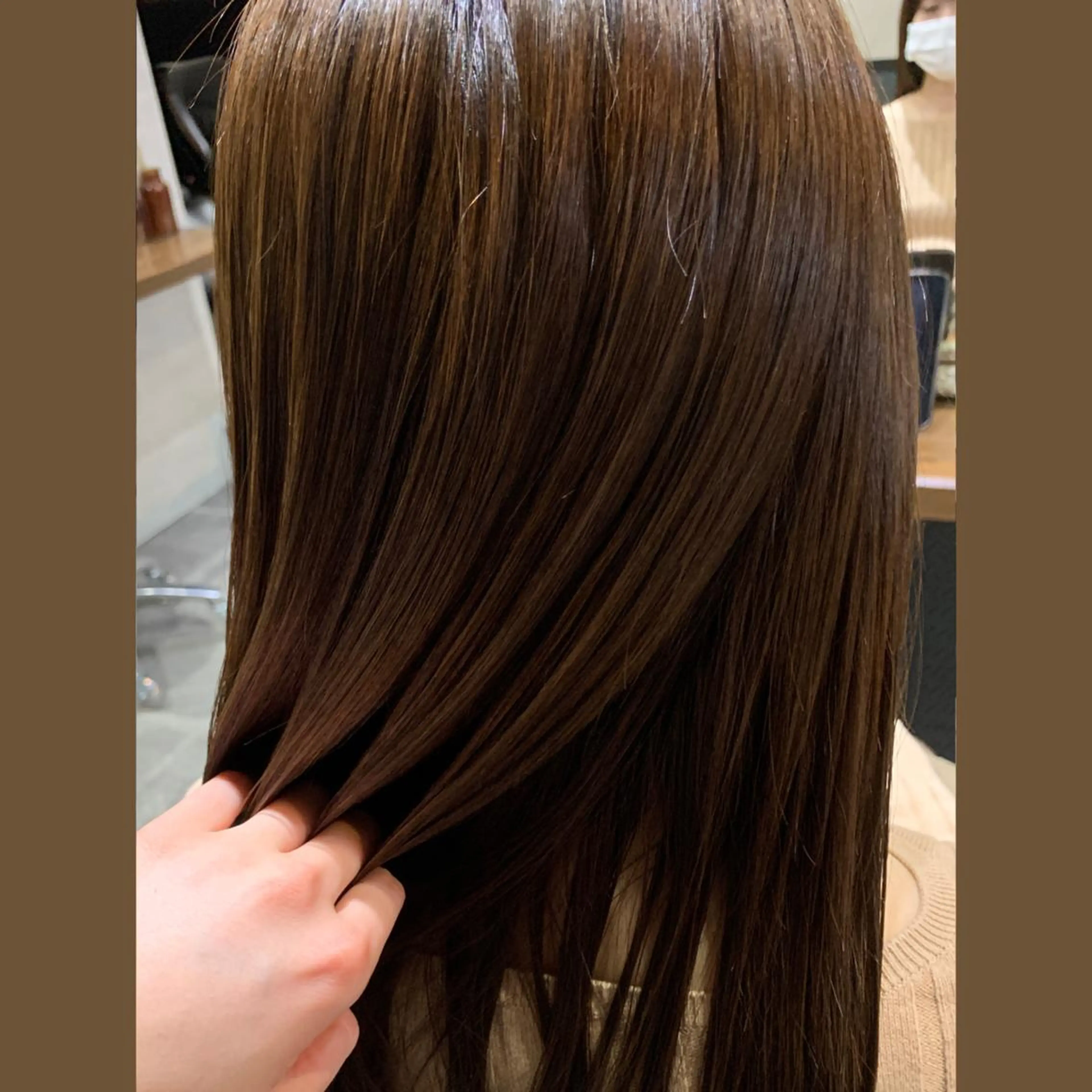 セミロング カラー enx天王町店 伊藤 愛央のヘアスタイル