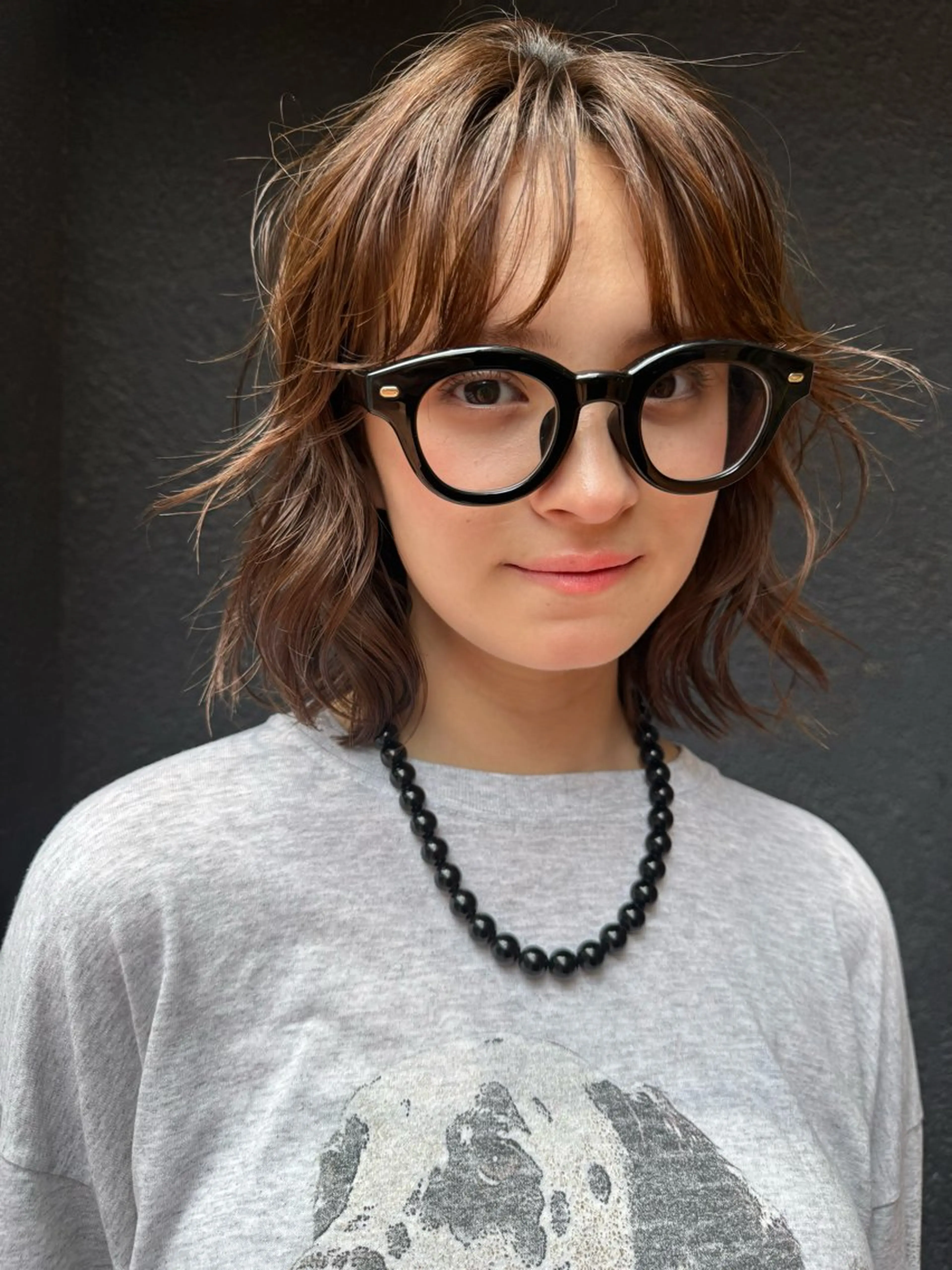 ミディアム パーマ ボブレイヤー ミディアムパーマ ボブ レイヤーカット ニュアンスパーマ カット パーマ トリートメント 森貴裕/ベージュ/ パーマ/オリーブのヘアスタイル