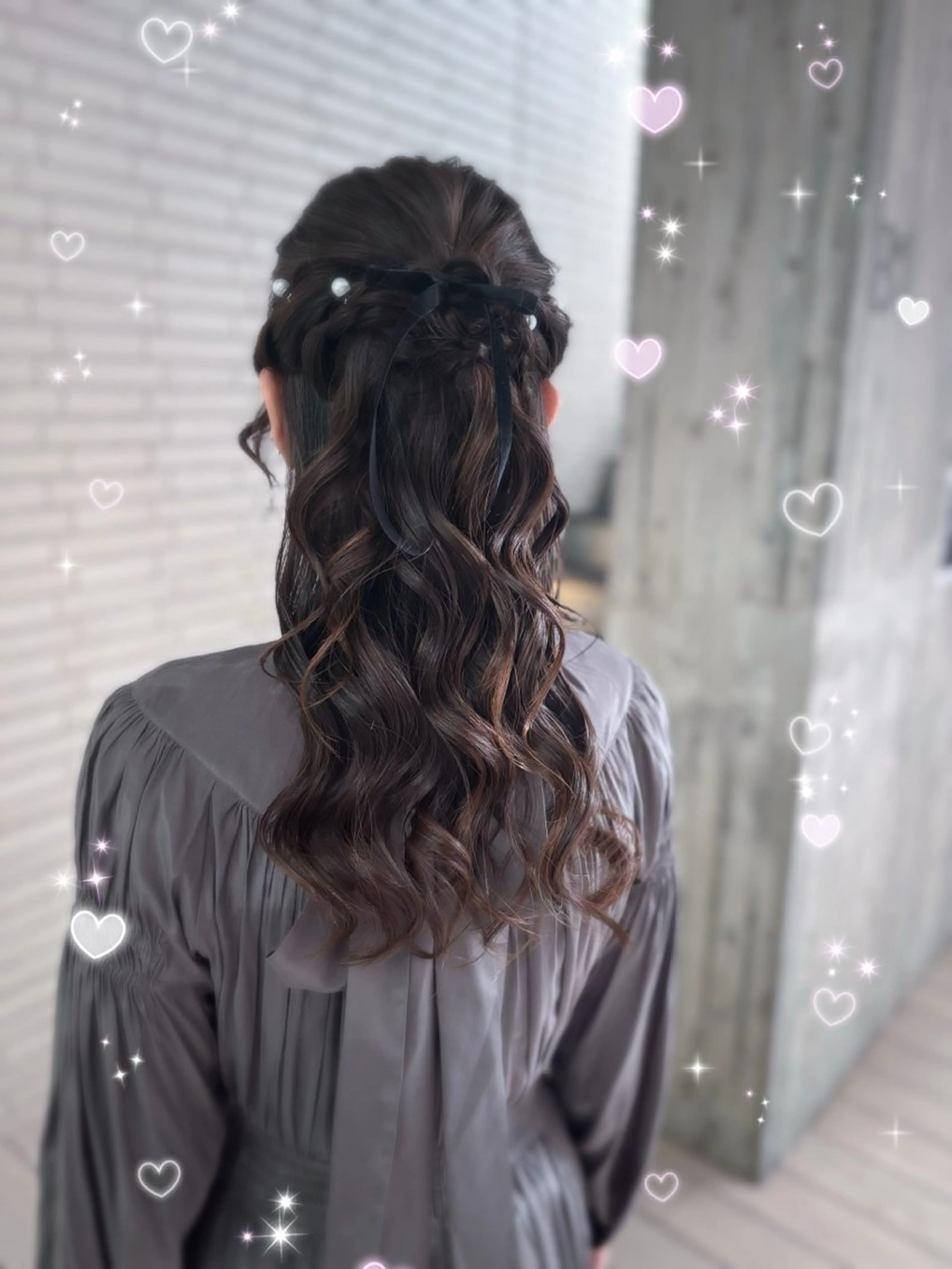 ヘアアレンジ ハーフアップ 結婚式・ブライダル デート ヘアセット カット、縮毛矯正 モデル募集🎀あゆみのヘアスタイル