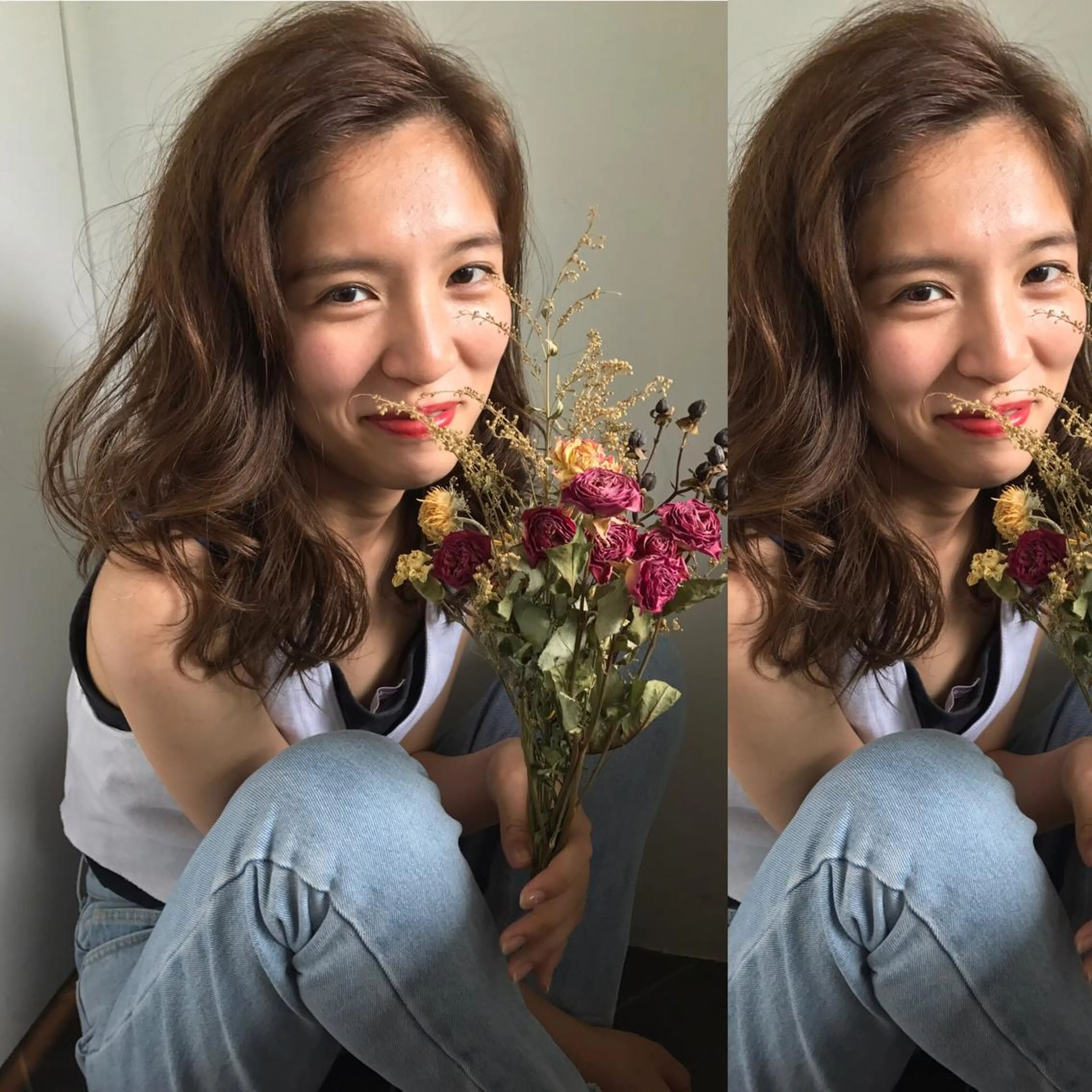 セミロング カラー アッシュ ベージュカラー ピンクカラー ピンクベージュ カット ヘアカラー トリートメント ✨似合うのその先へ✨ 田中延和のヘアスタイル