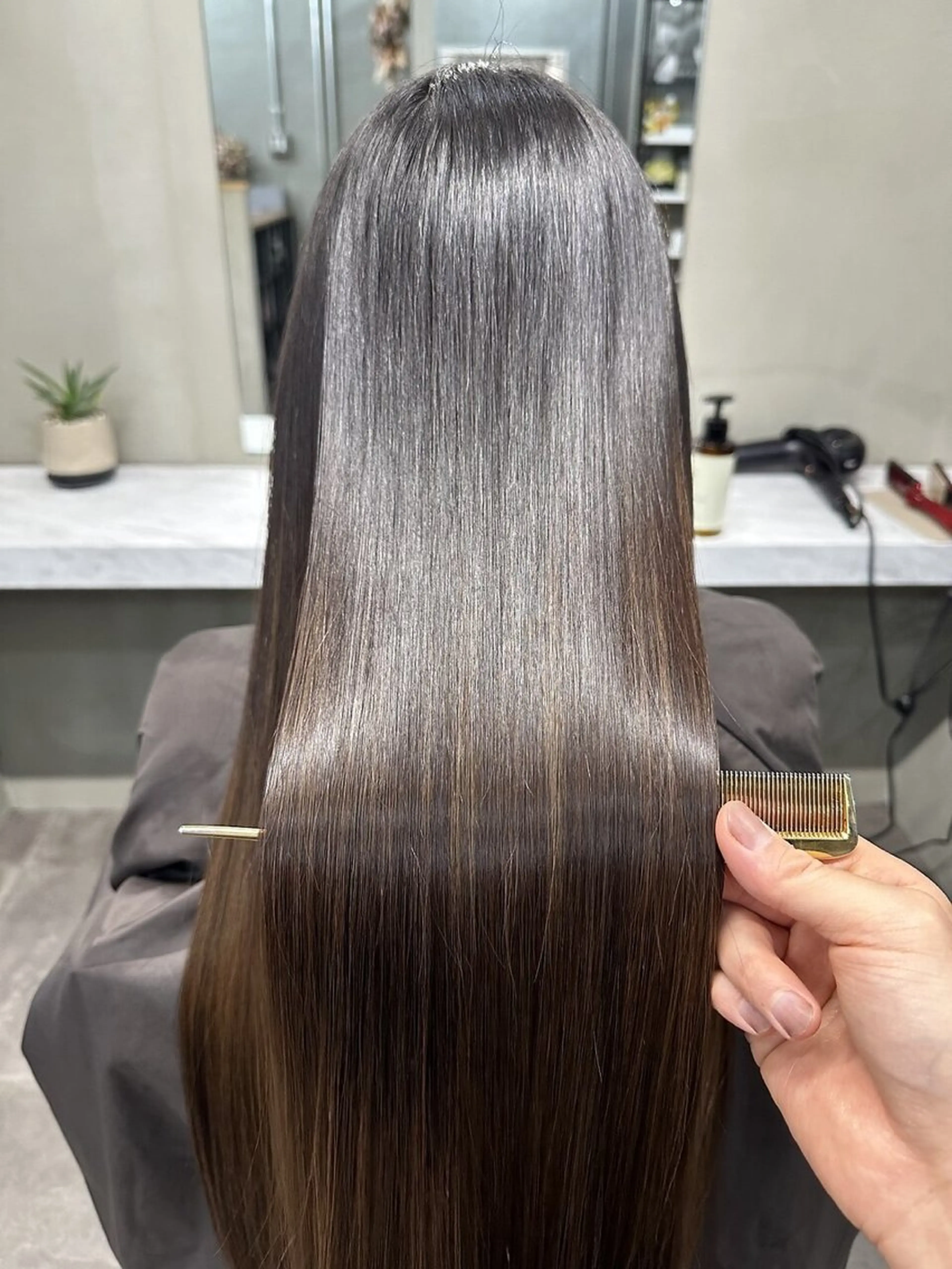 ロング カラー カット 縮毛矯正 顔周りカット/ 髪質改善/kazuのヘアスタイル