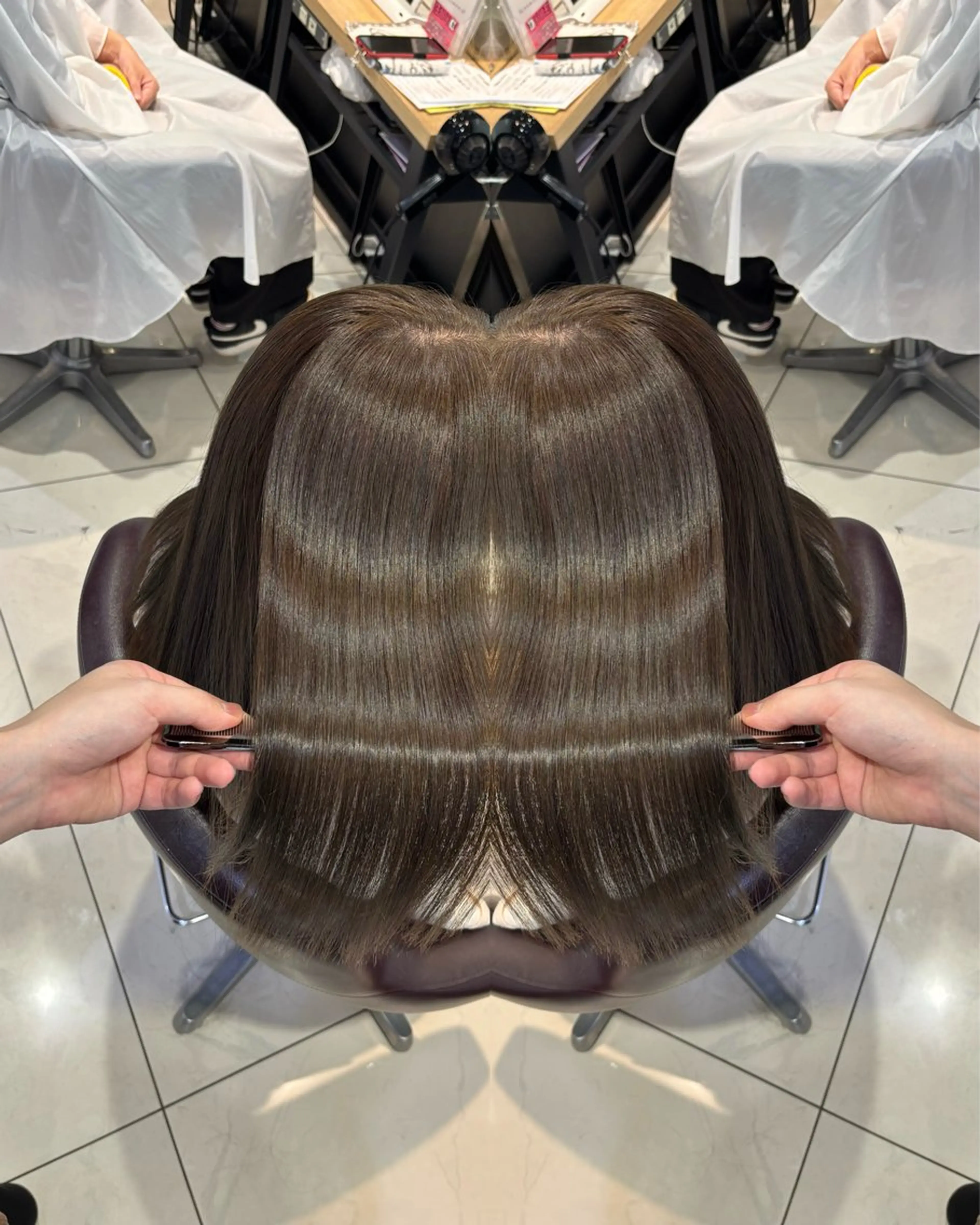 ロング カラー カット ヘアカラー 縮毛矯正 トリートメント 🦋レイヤー✖︎ 髪質改善🦋リョウヤのヘアスタイル