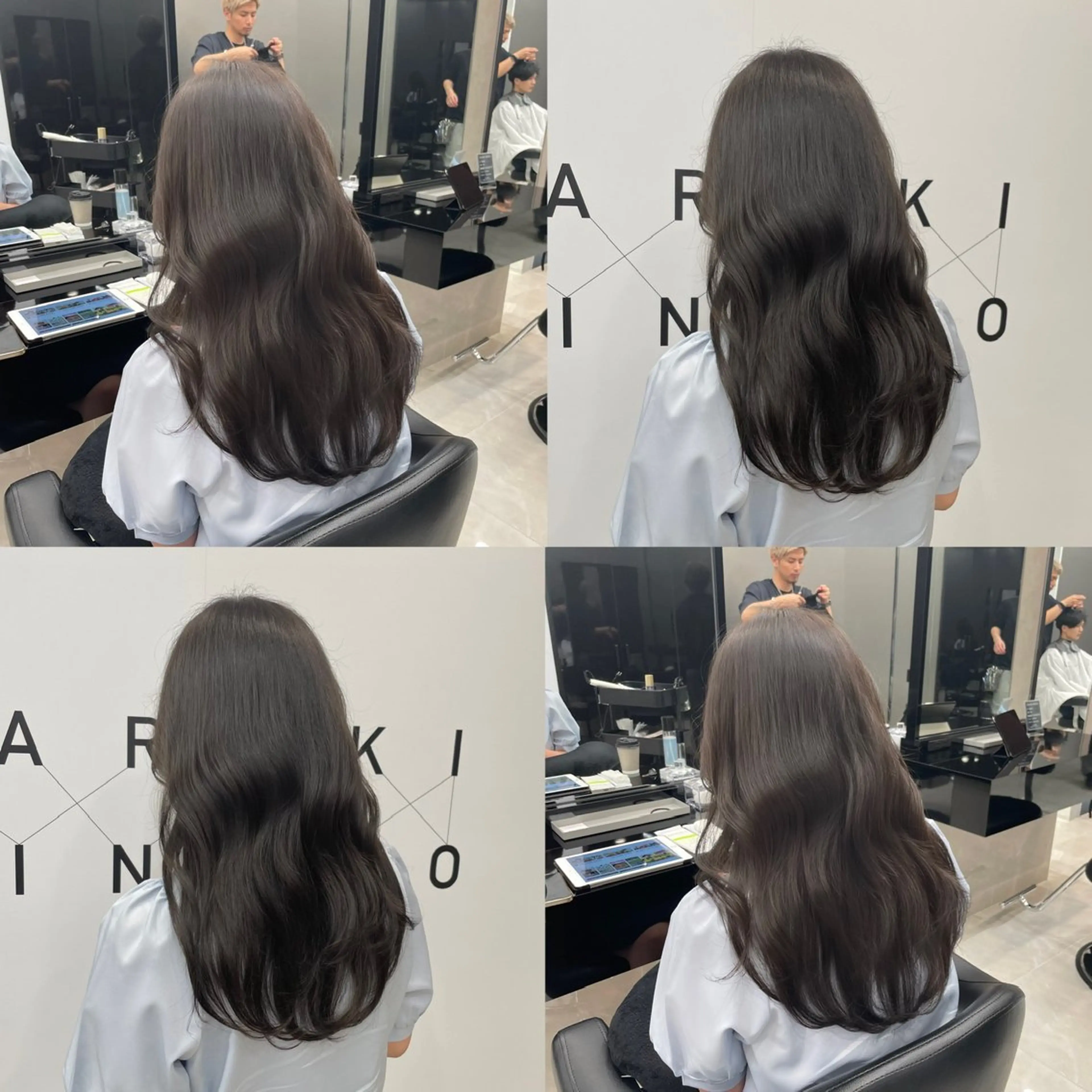 ロング カラー ヘアアレンジ 透明感カラー グレージュ オリーブグレージュ オリーブグレー ヘアカラー トリートメント HARUKI MINATO Japan SENDAI所属・🌈【透明感・韓国 ヘア】がっきー🌈のヘアスタイル