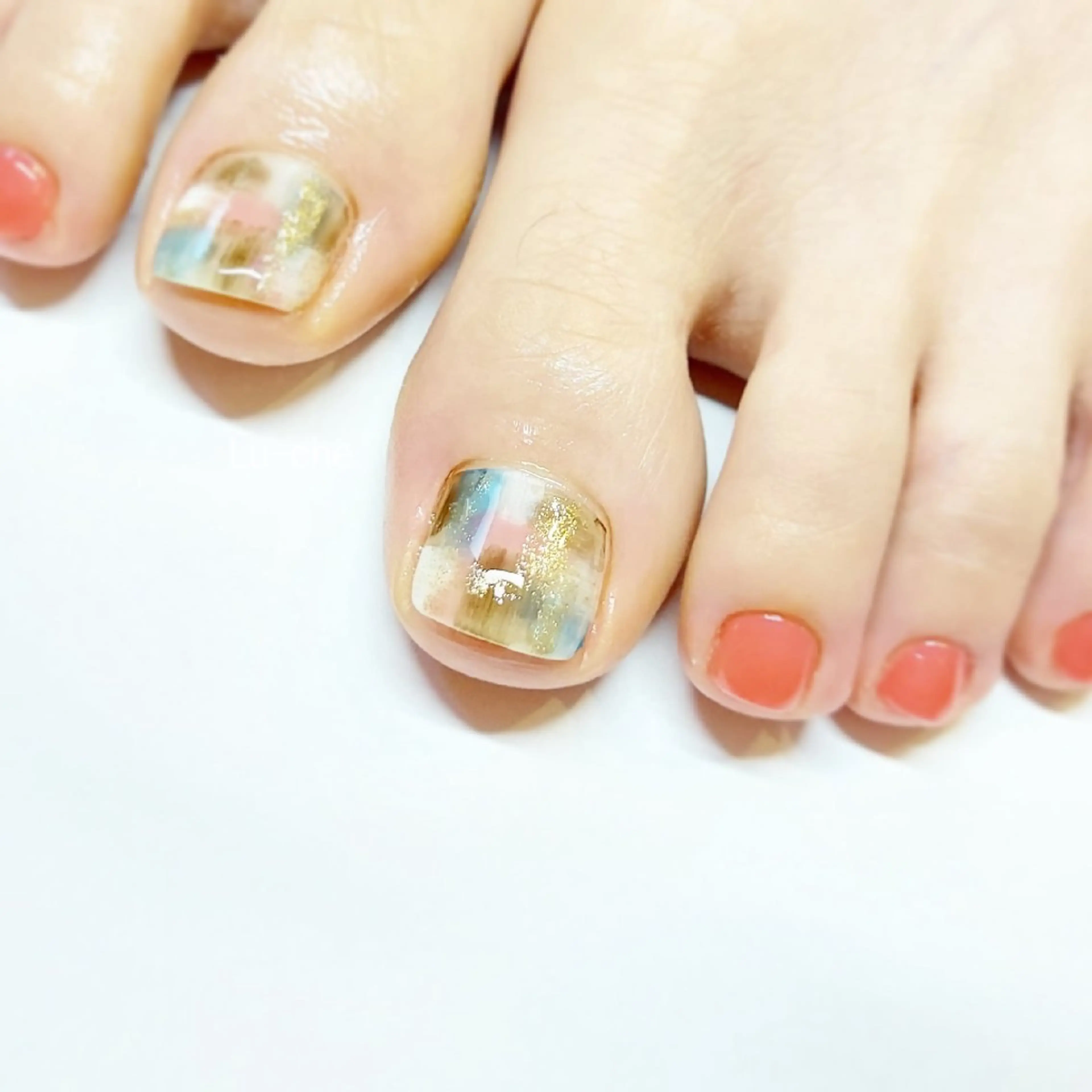 ネイル フットネイル ニュアンスネイル フットネイル Lｰnail 呉店のネイルデザイン