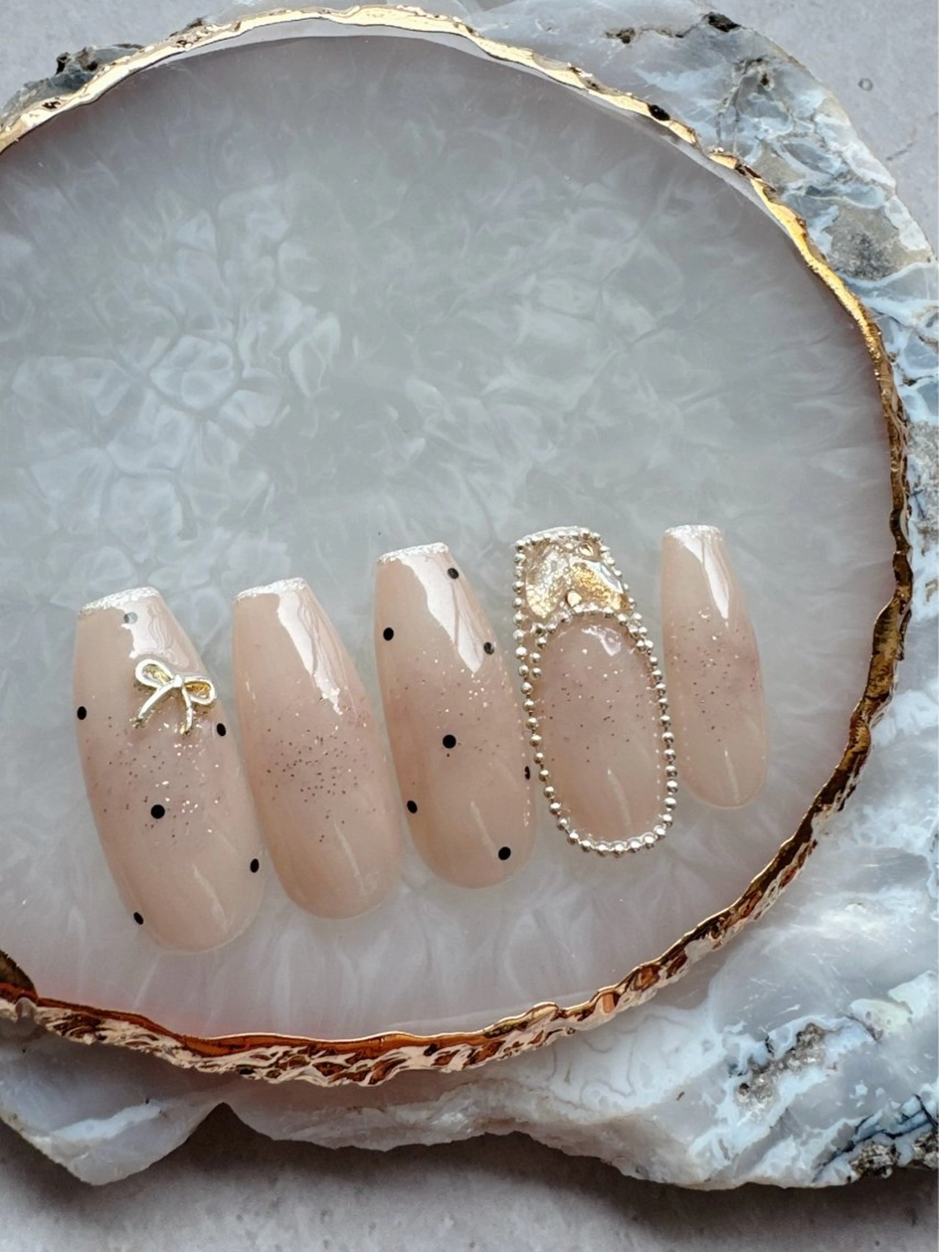 ネイル ガーリー 韓国ネイル リボン ネイルチップ ワンホンネイル ハンドネイル Monica nails/福島のネイルデザイン