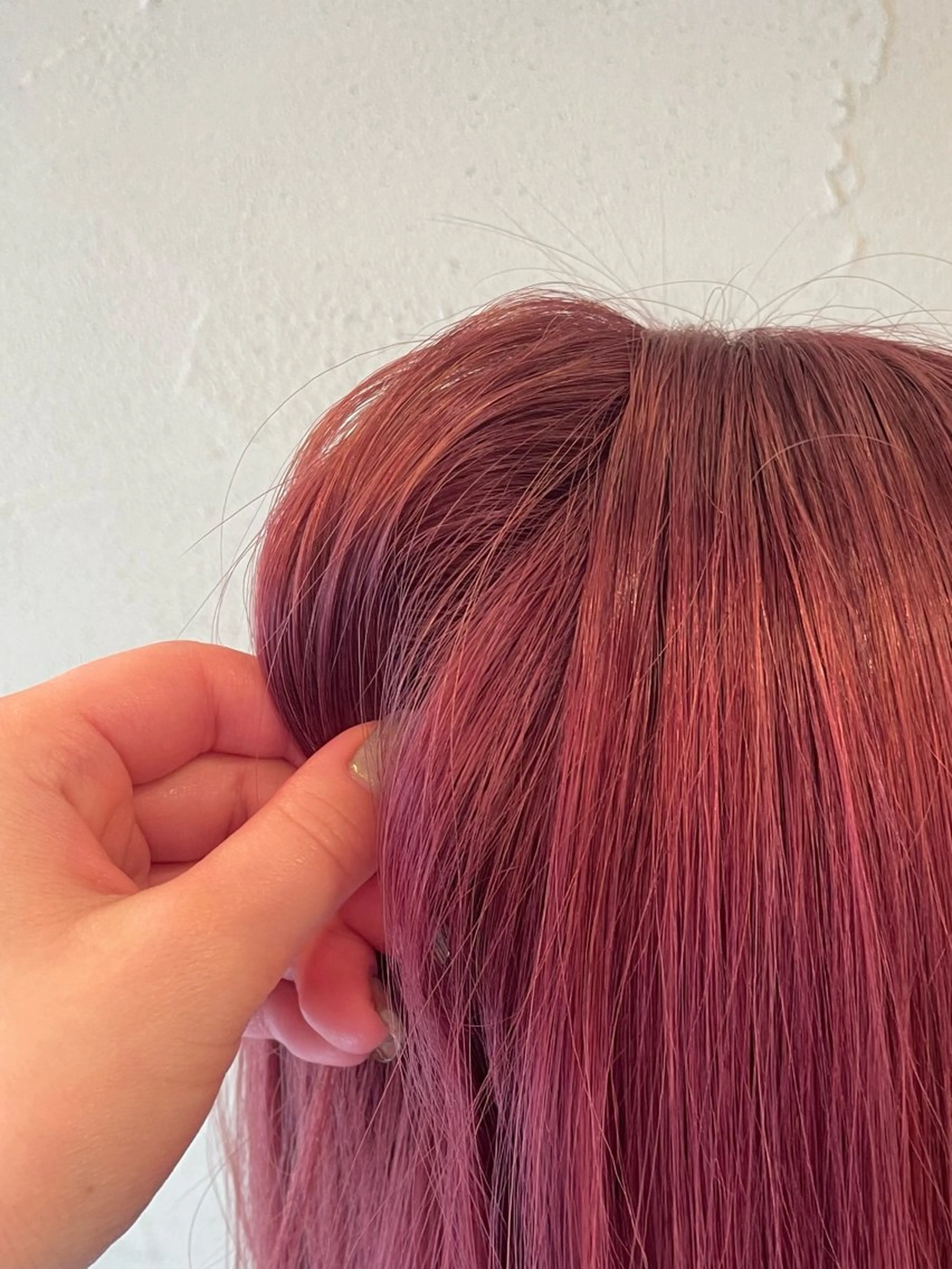 セミロング カラー ピンクカラー 韓国風🇰🇷レイヤ ーKEI🇰🇷のヘアスタイル