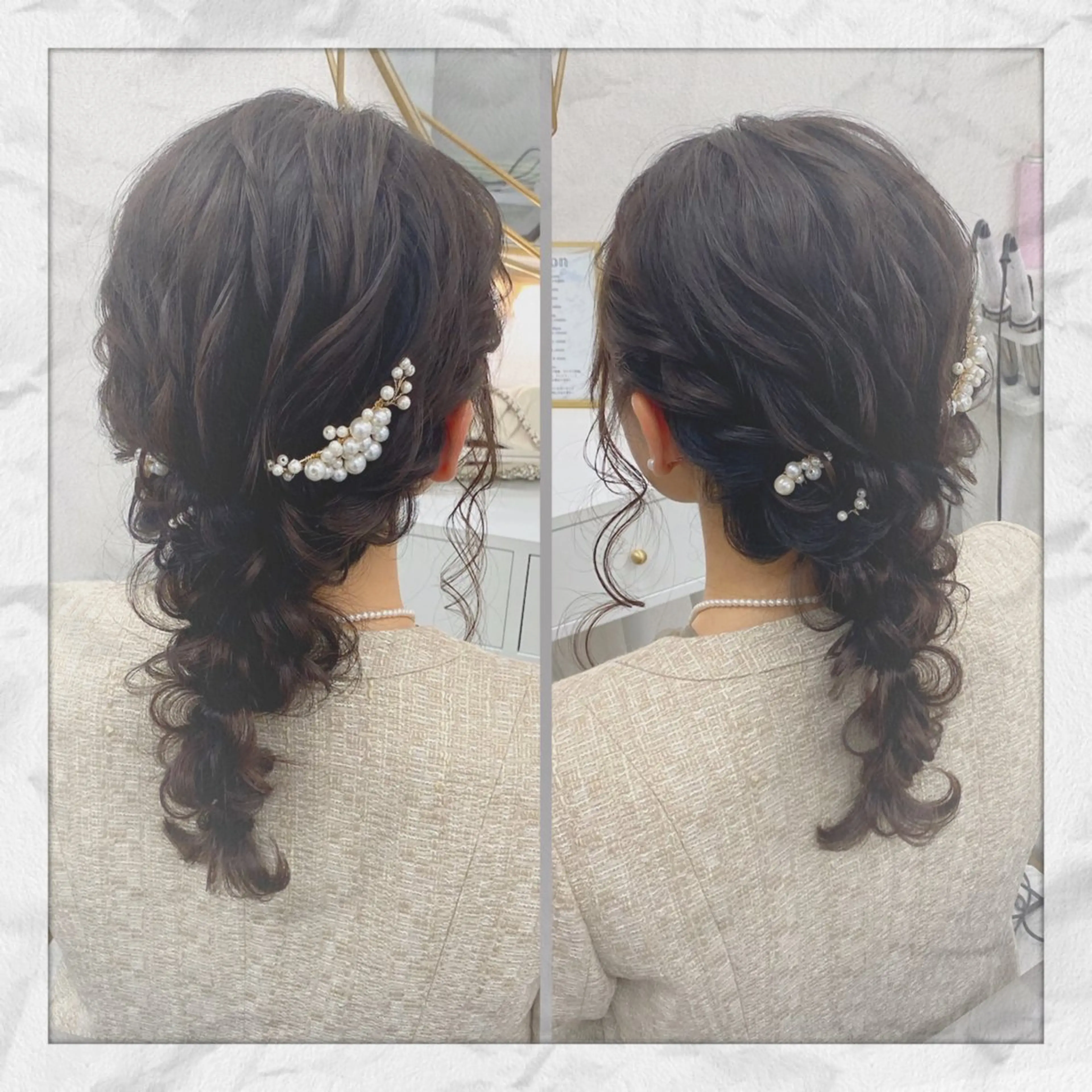 セミロング ヘアアレンジ ヘアセット ヘアセット/着付け 𓇼 松本 夏美𓇼のヘアスタイル