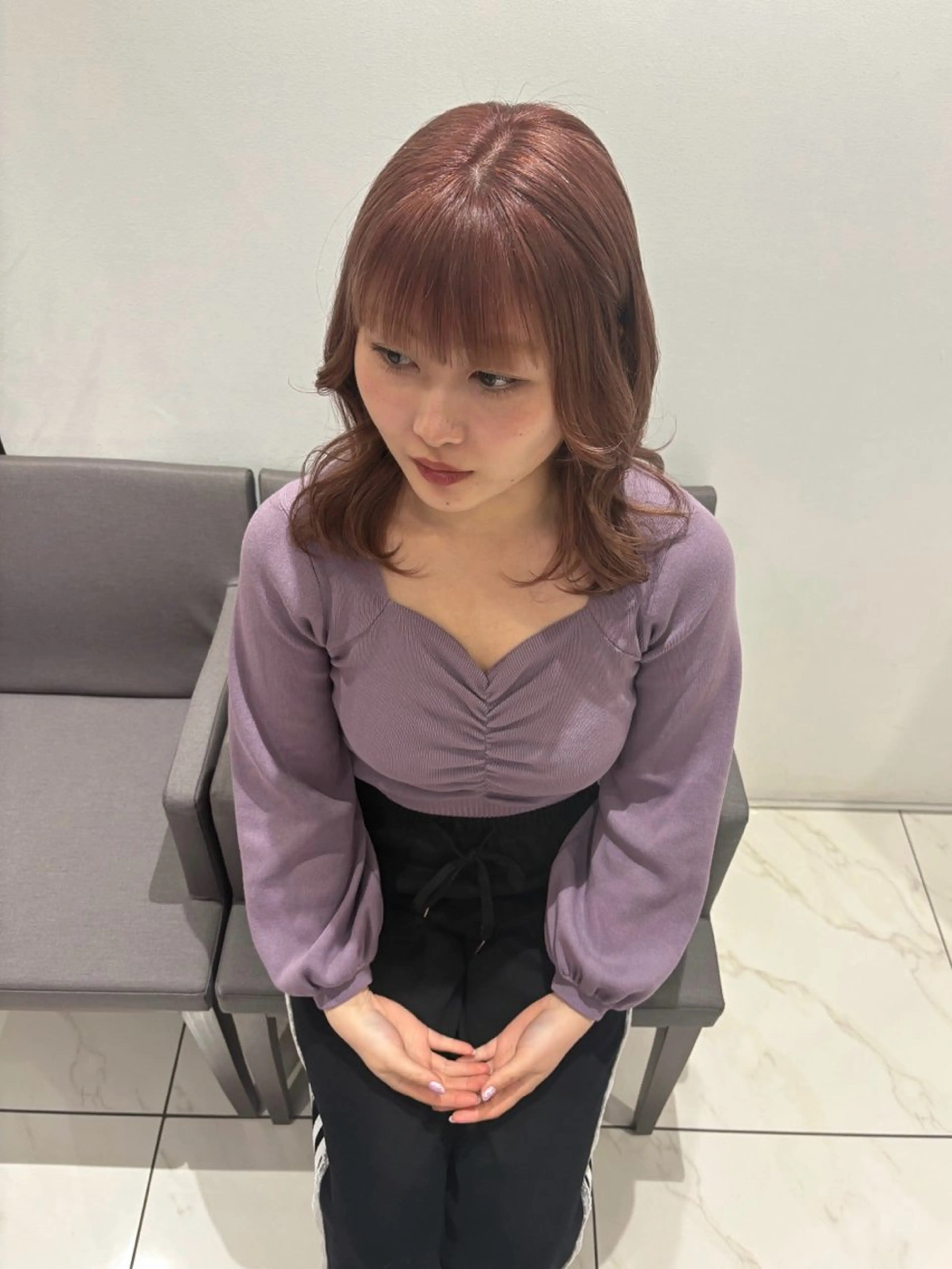 ミディアム カラー ヘアカラー 長田 有加のヘアスタイル