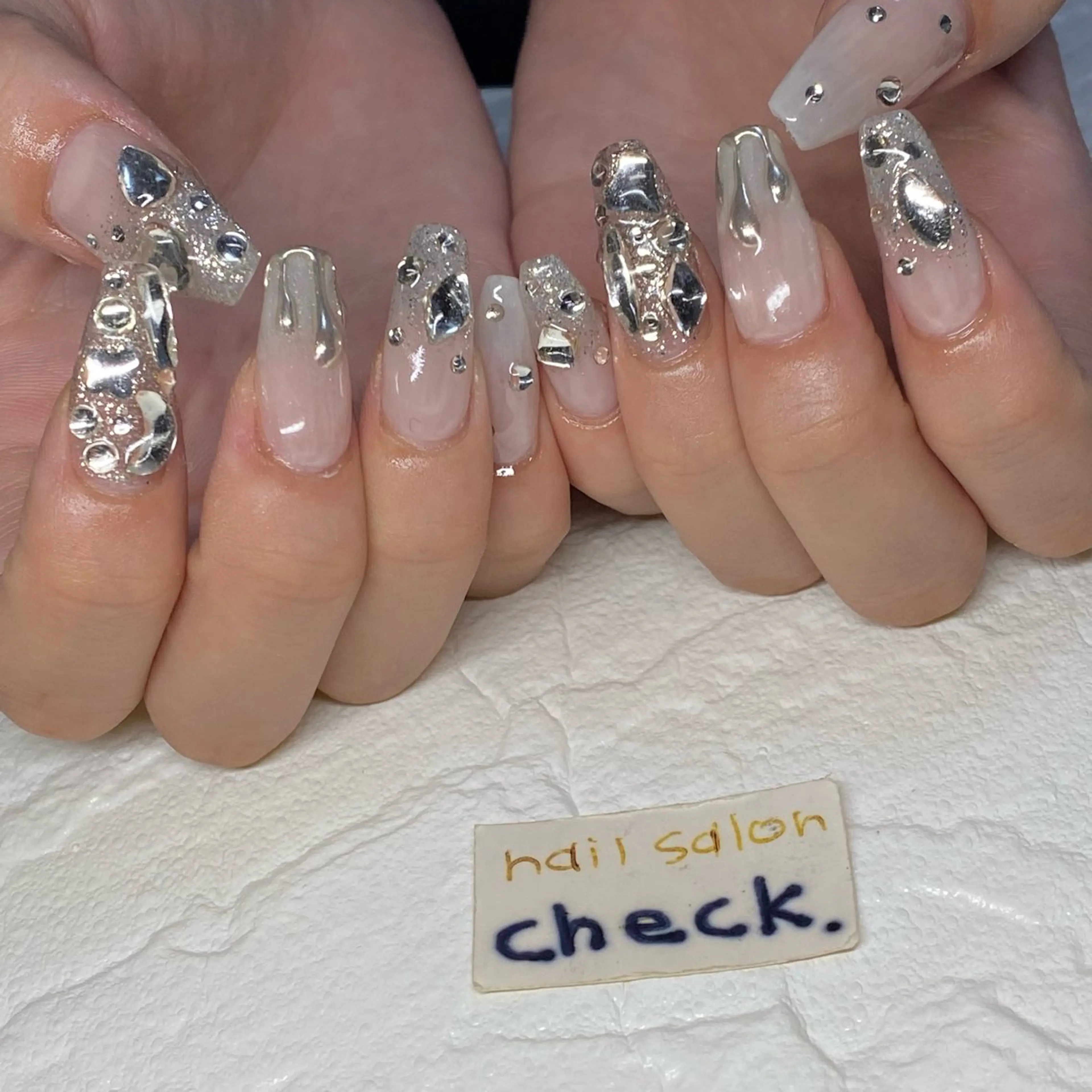 ネイル アートネイル ニュアンスネイル スカルプネイル 春ネイル 夏ネイル ハンドネイル ーCHECKー ちあきのネイルデザイン