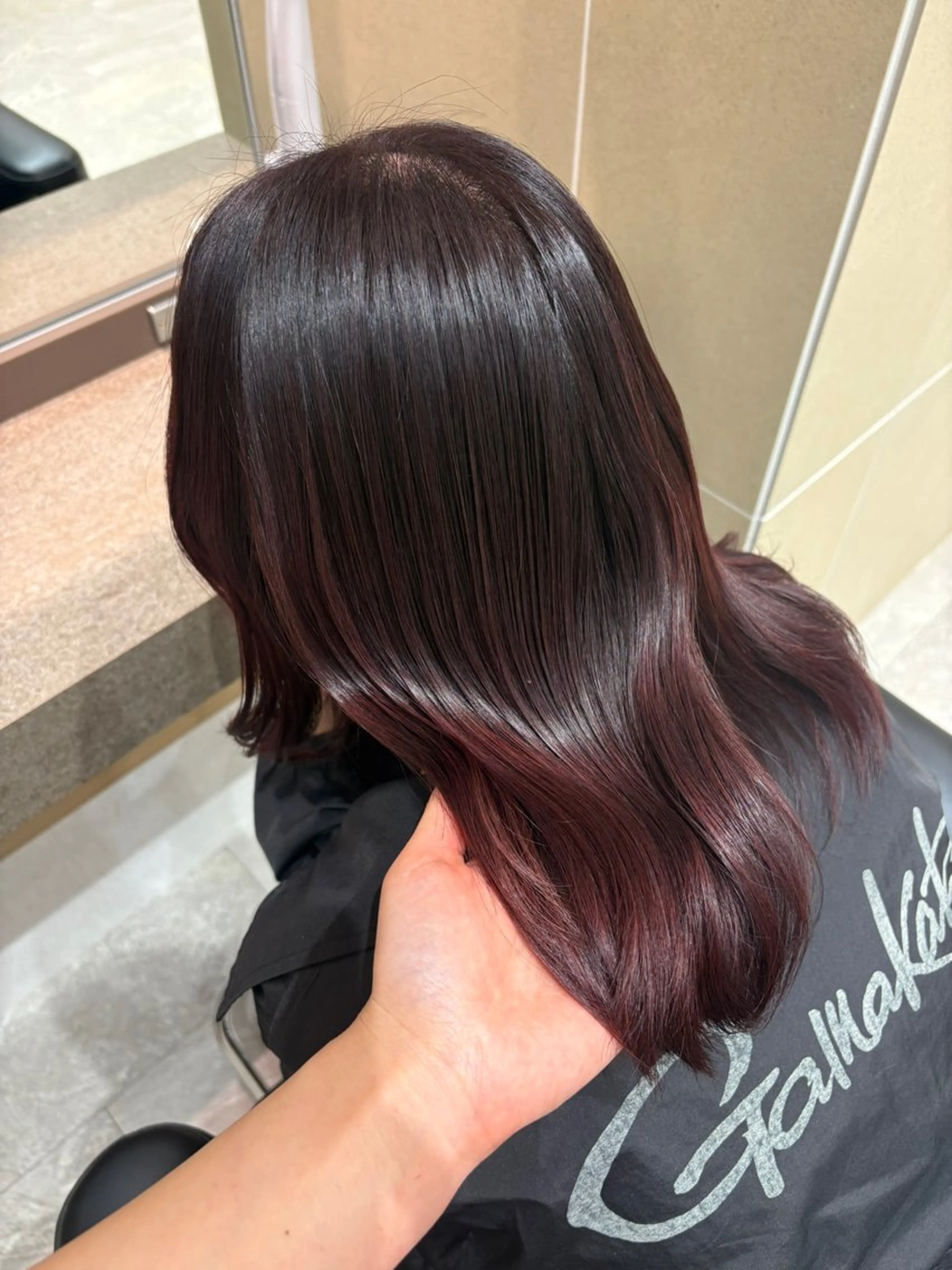 ミディアム カラー ボルドーカラー ピンクカラー SAAYA/板橋/ モデル募集中🎀のヘアスタイル