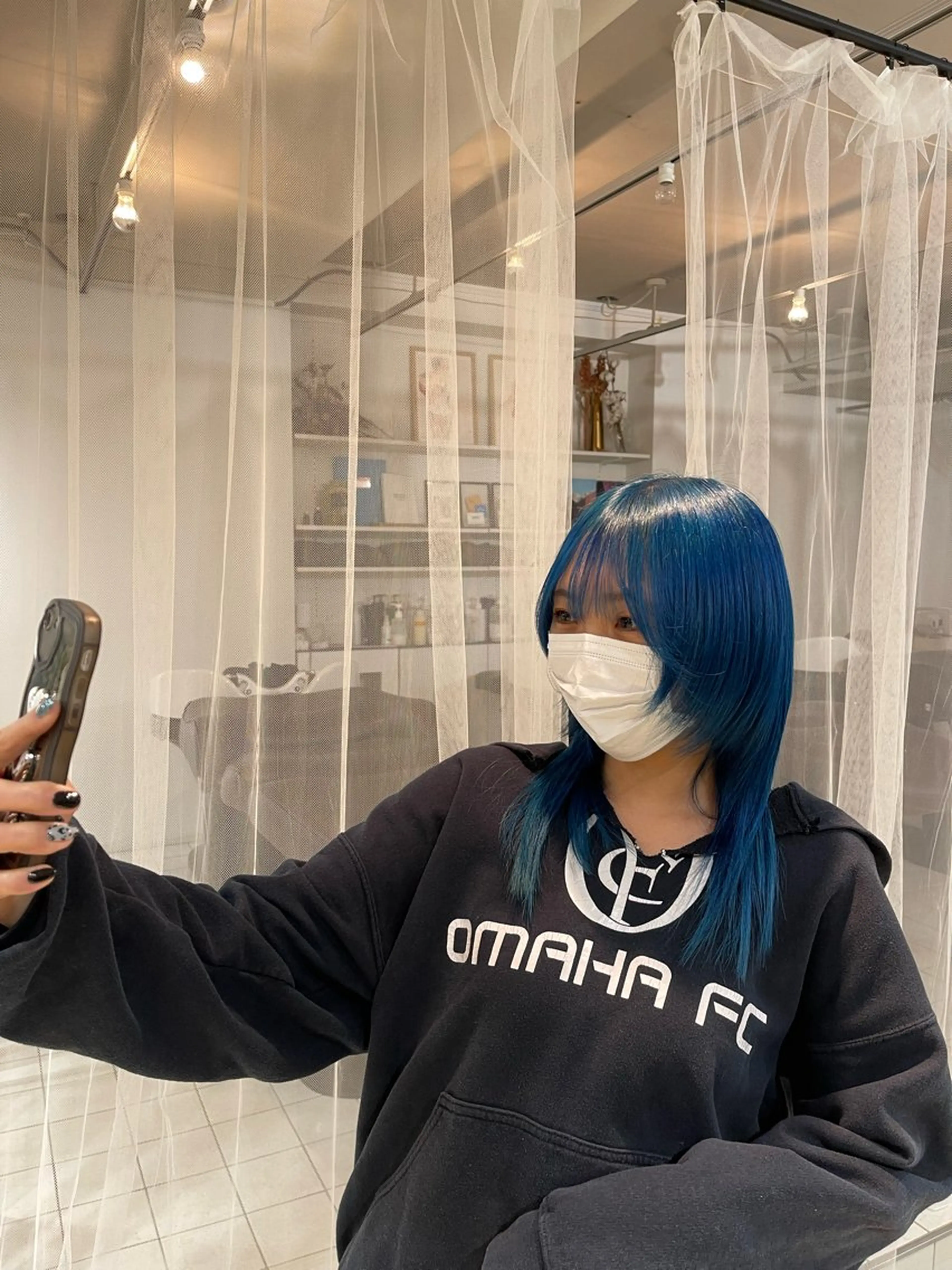 カラー ブリーチ ブルーカラー ボブ/レイヤー /河内温太のヘアスタイル