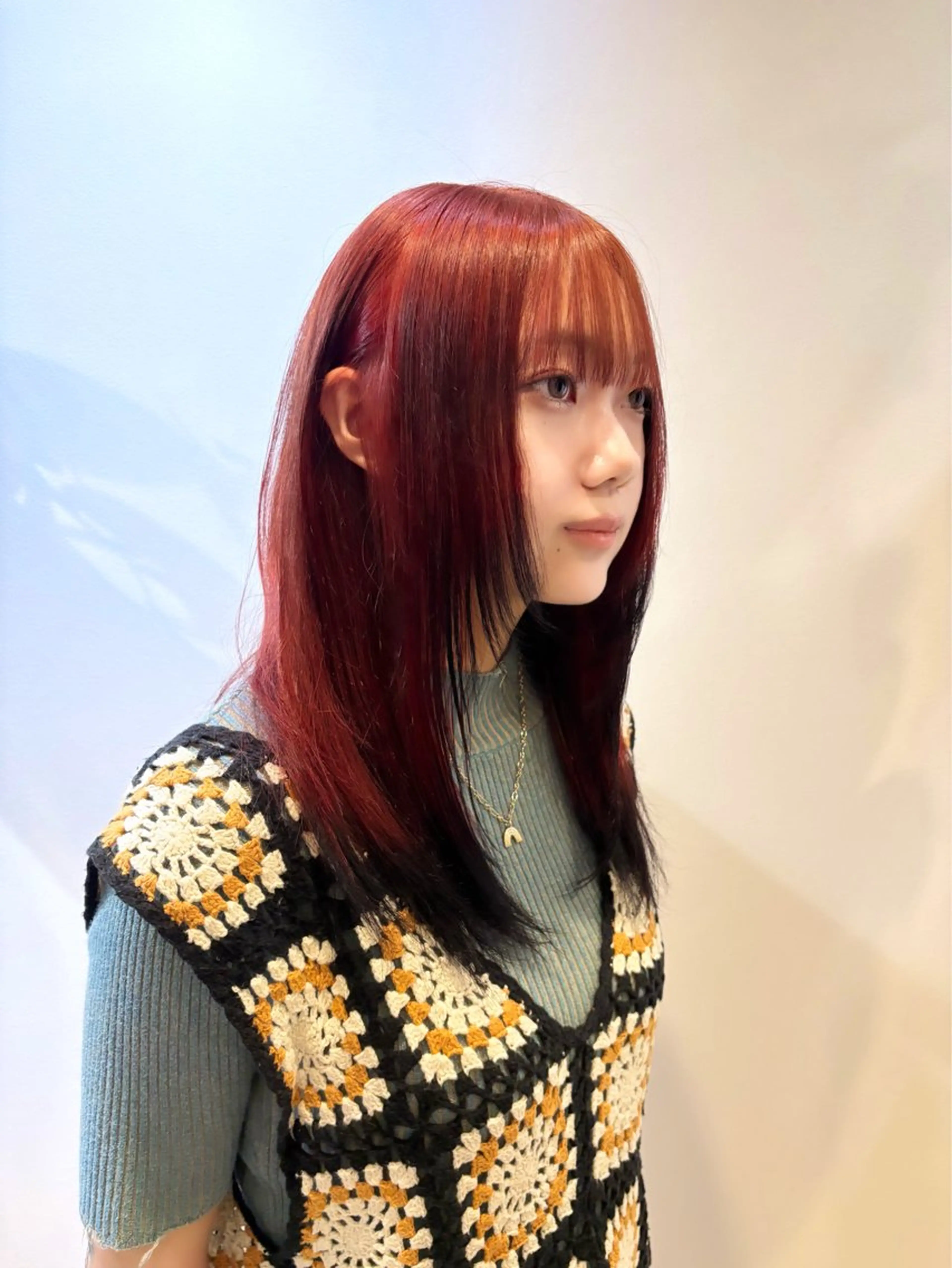 セミロング 顔周りカット レイヤーカット カット ヘアカラー トリートメント ショート/レイヤー/ ボブ/安本和史のヘアスタイル