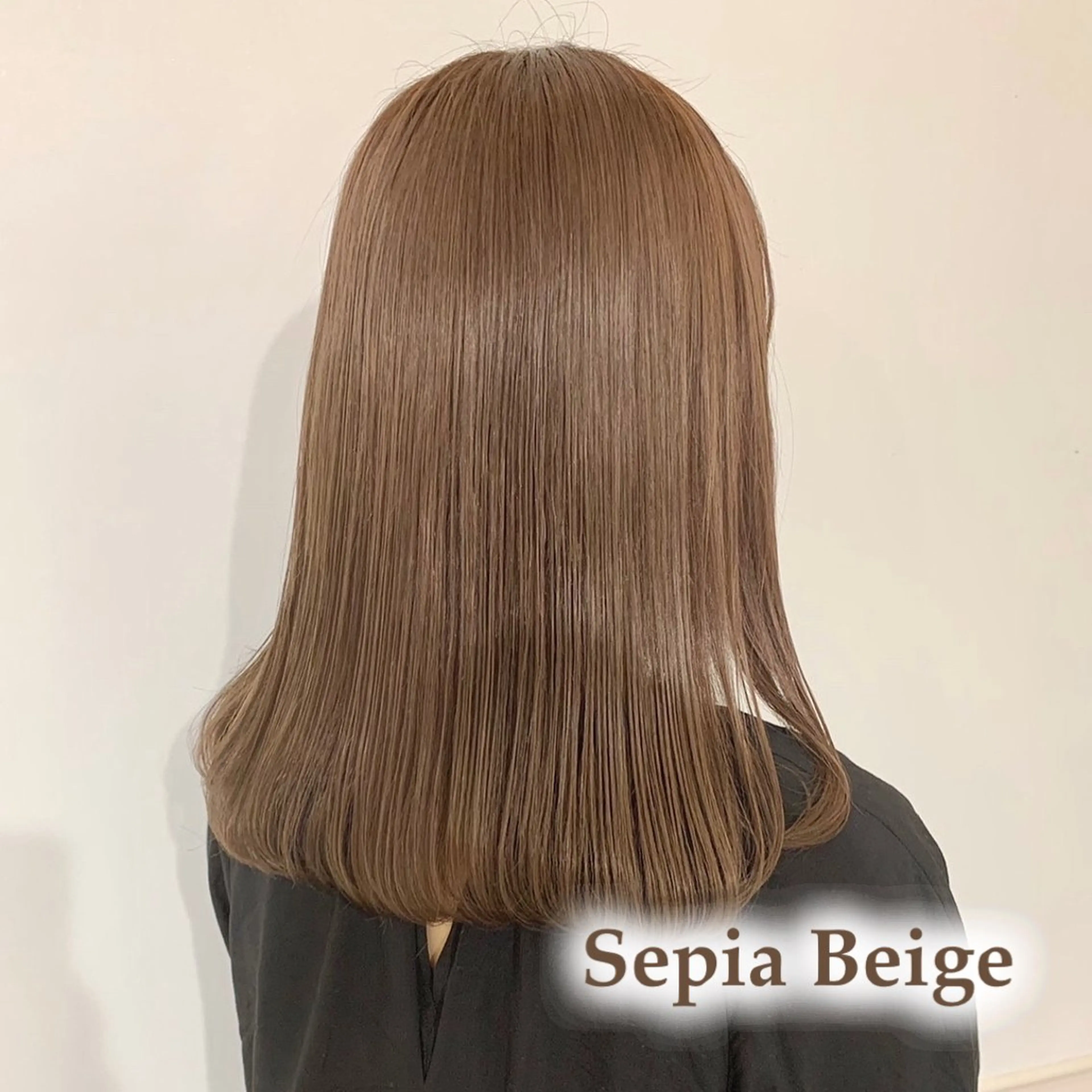 ミディアム カラー ベージュカラー セピアベージュ ParveMix￤ 出石 菜々🥂のヘアスタイル